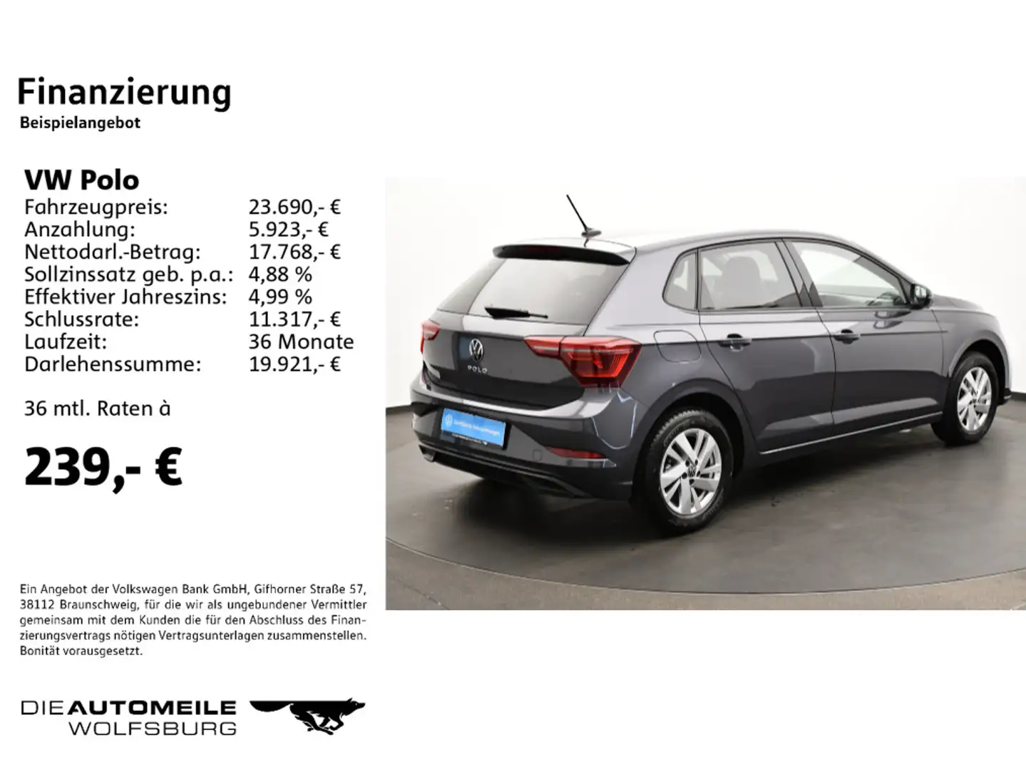 Volkswagen Polo VI 1.0 TSI DSG Style Tacho/Einparkhi/Matrix Grau - 2