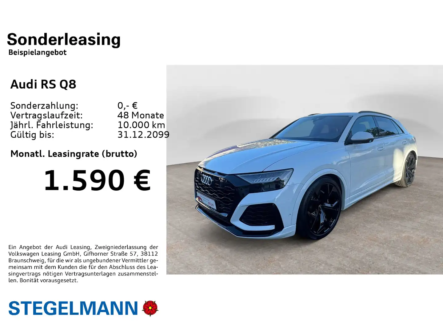 Audi RS Q8 4.0 TFSI qu. Tiptr. *AHK*Matrix-LED* Blanc - 2