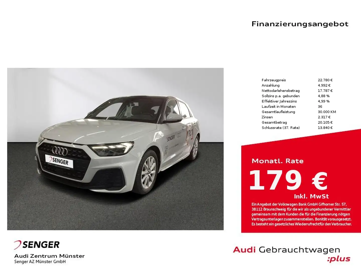 Audi A1 Sportback 30 TFSI S line MMI LED Grau - 1