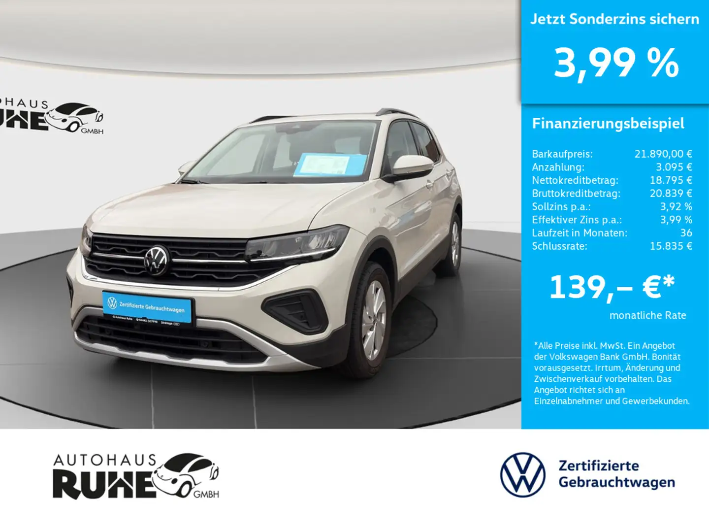 Volkswagen T-Cross 1.0 TSI 70 kW Life 5-Gang KAMERA LED Gris - 1