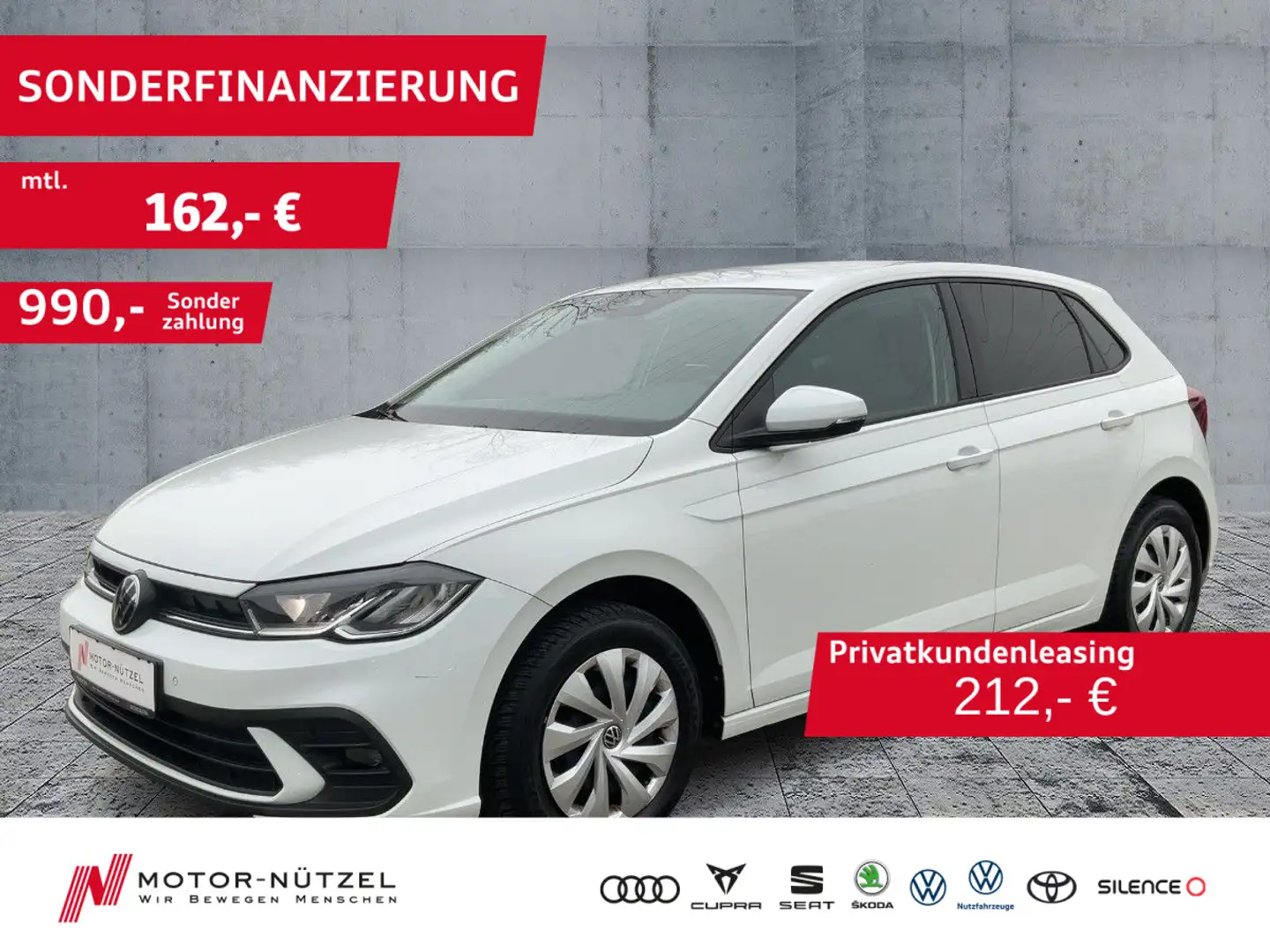 Volkswagen Polo 1.0 LIFE LED+APP+BT+DAB+MFL+SHZ+PDC+NSW+VC Weiß - 1