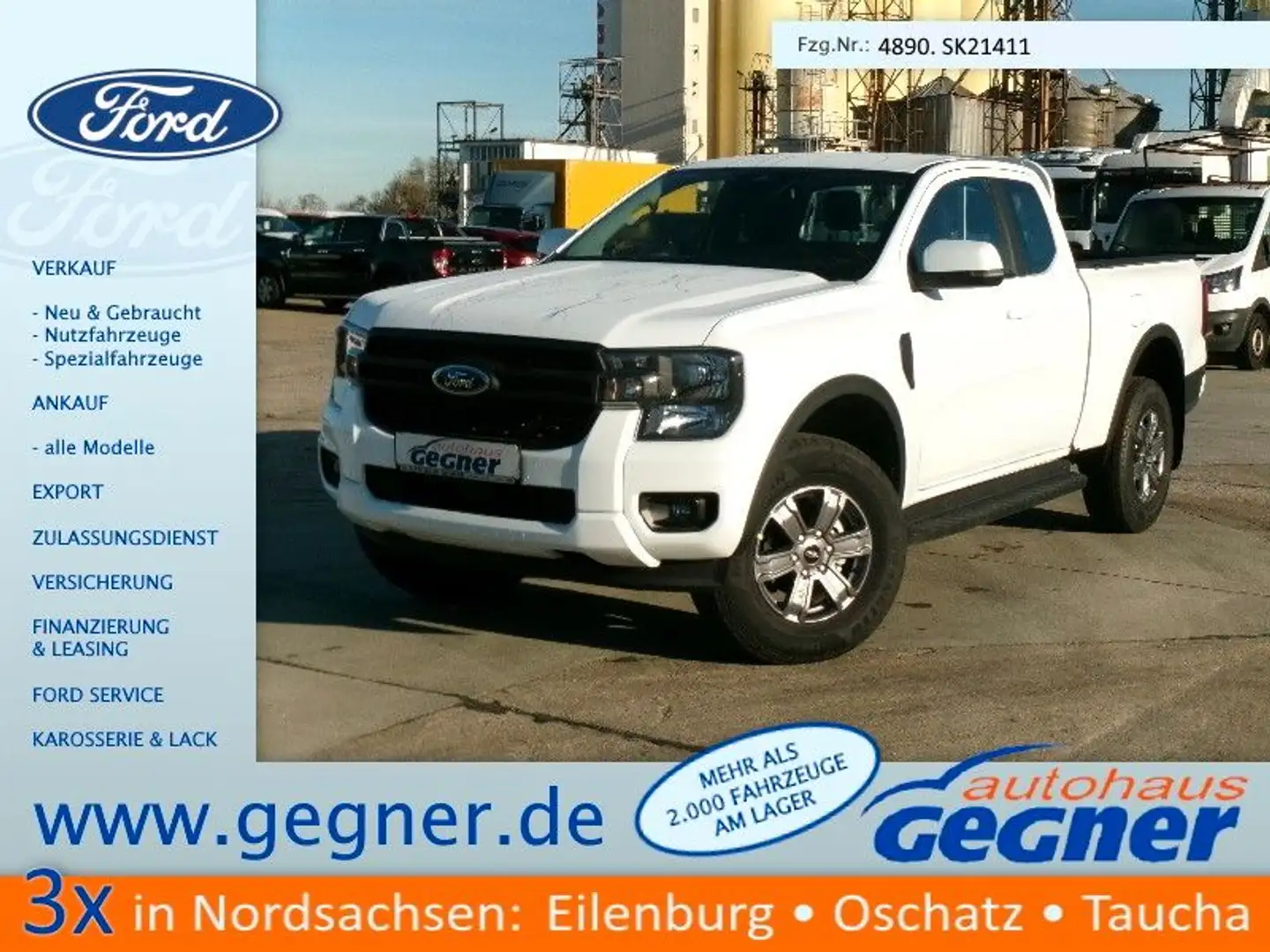Ford Ranger XLT 2.0L 4x4 ExtraKab AHK Stndhzg Kam ACC Weiß - 1
