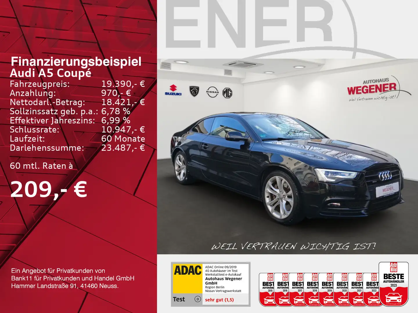 Audi A5 A5 TFSI 3.0 QUATTRO XENON NAVI STDHZG SHZ B&O Zwart - 2