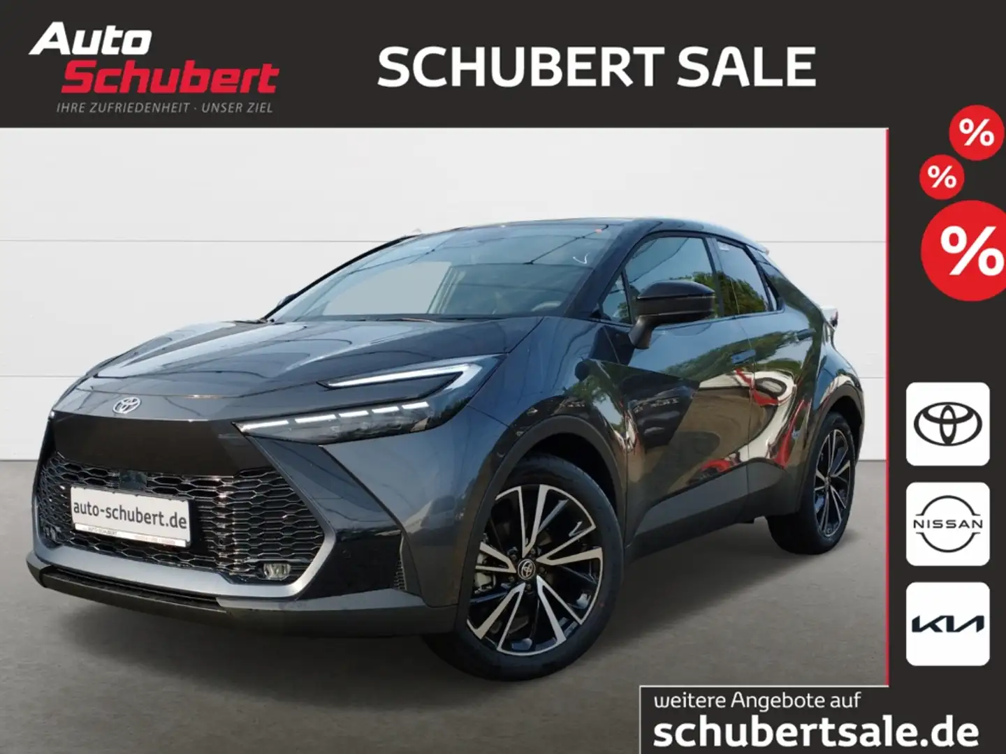 Toyota C-HR 2.0 l Hybrid 4x2 Lounge CVT Navi LED ACC El. Heckk Grigio - 1