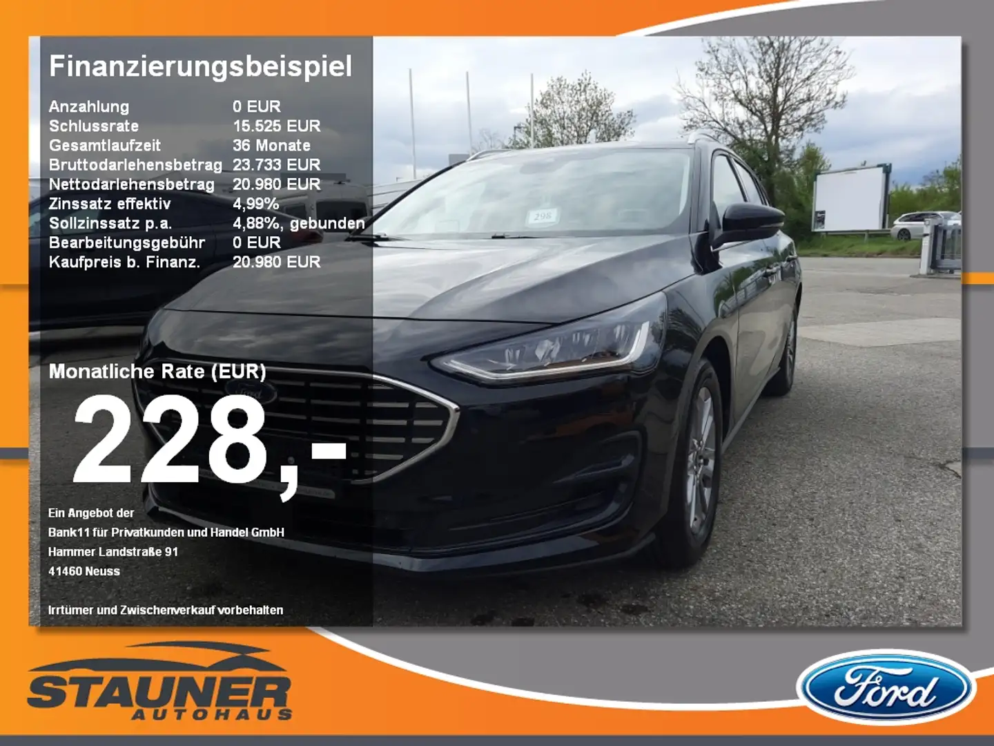Ford Focus Turnier Titanium 1.0 EcoBoost MHEV LED SHZ Schwarz - 1