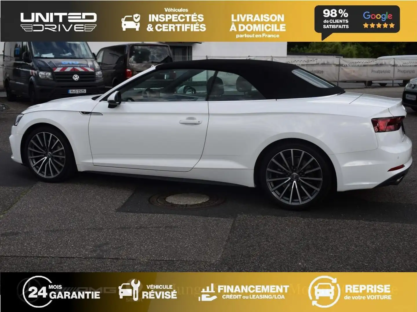 Audi A5 Cabriolet 2.0 TFSI - 252 - BV S-Tronic 2017 CABRIOLET S line PHASE 1 Blanc - 2