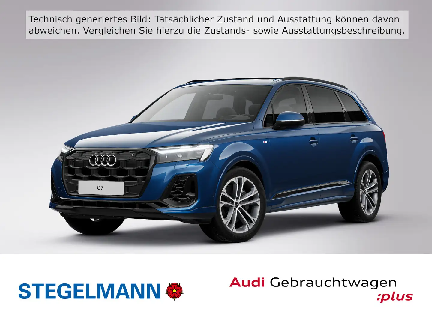 Audi Q7 55 TFSI S-Line Pano*AHK*schwarzpaket*Matrix Blau - 1