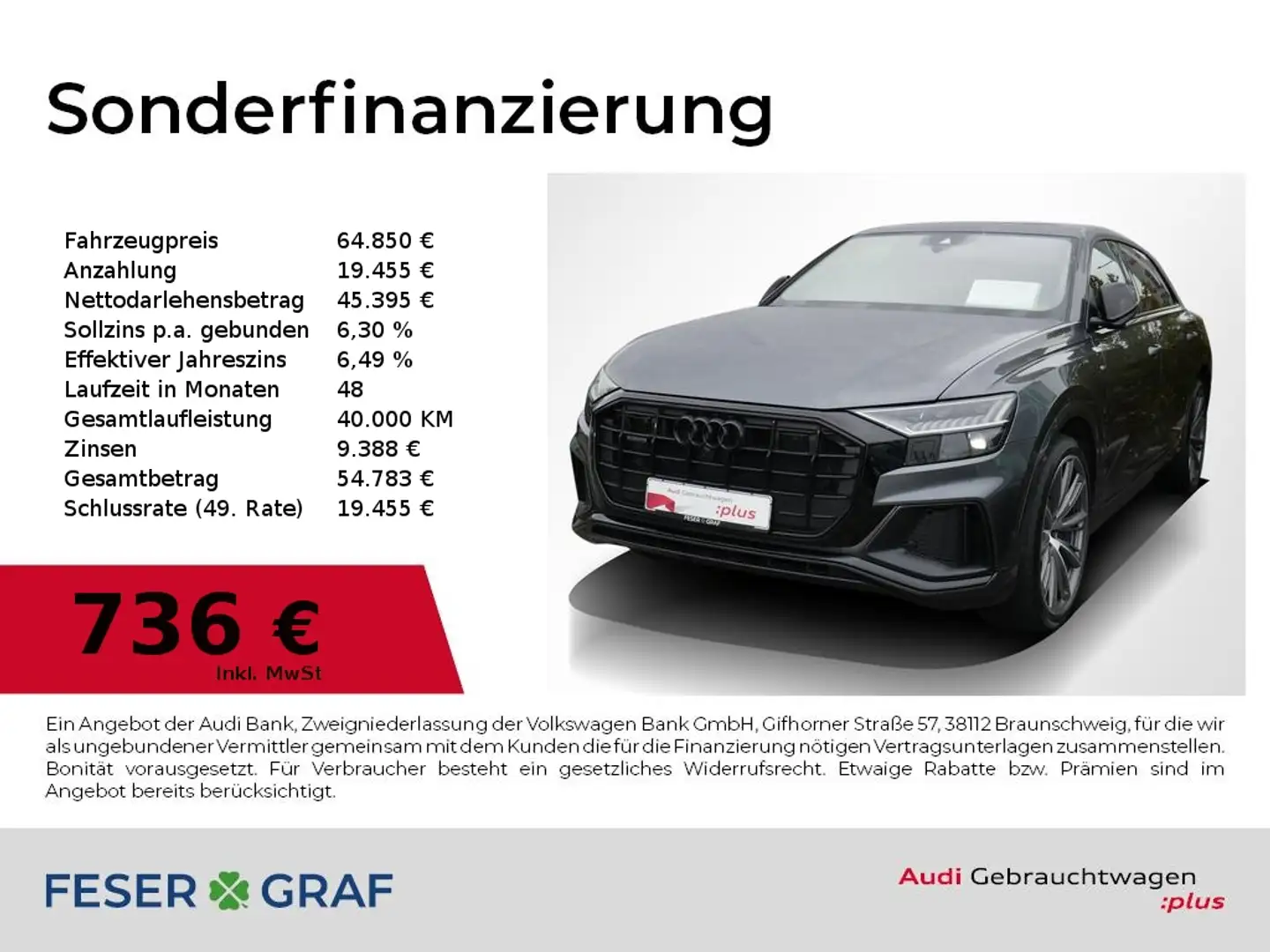 Audi Q8 50 TDI 3x S Line Pano,Standhzg,HUD,AHK,B&O Grau - 1