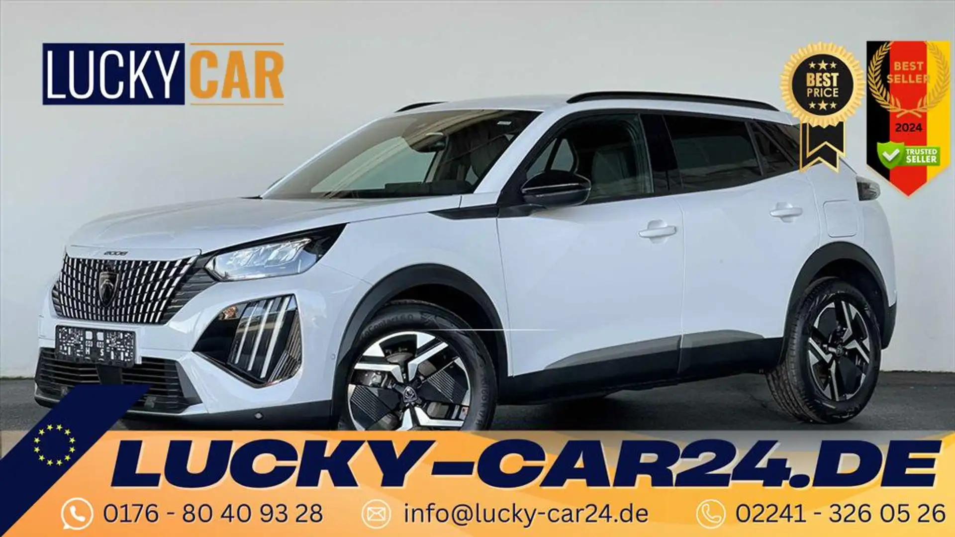 Peugeot 2008 ALLURE II 1,2 MHEV AHK ALU DAB LED NAVI KA 100 ... Weiß - 1