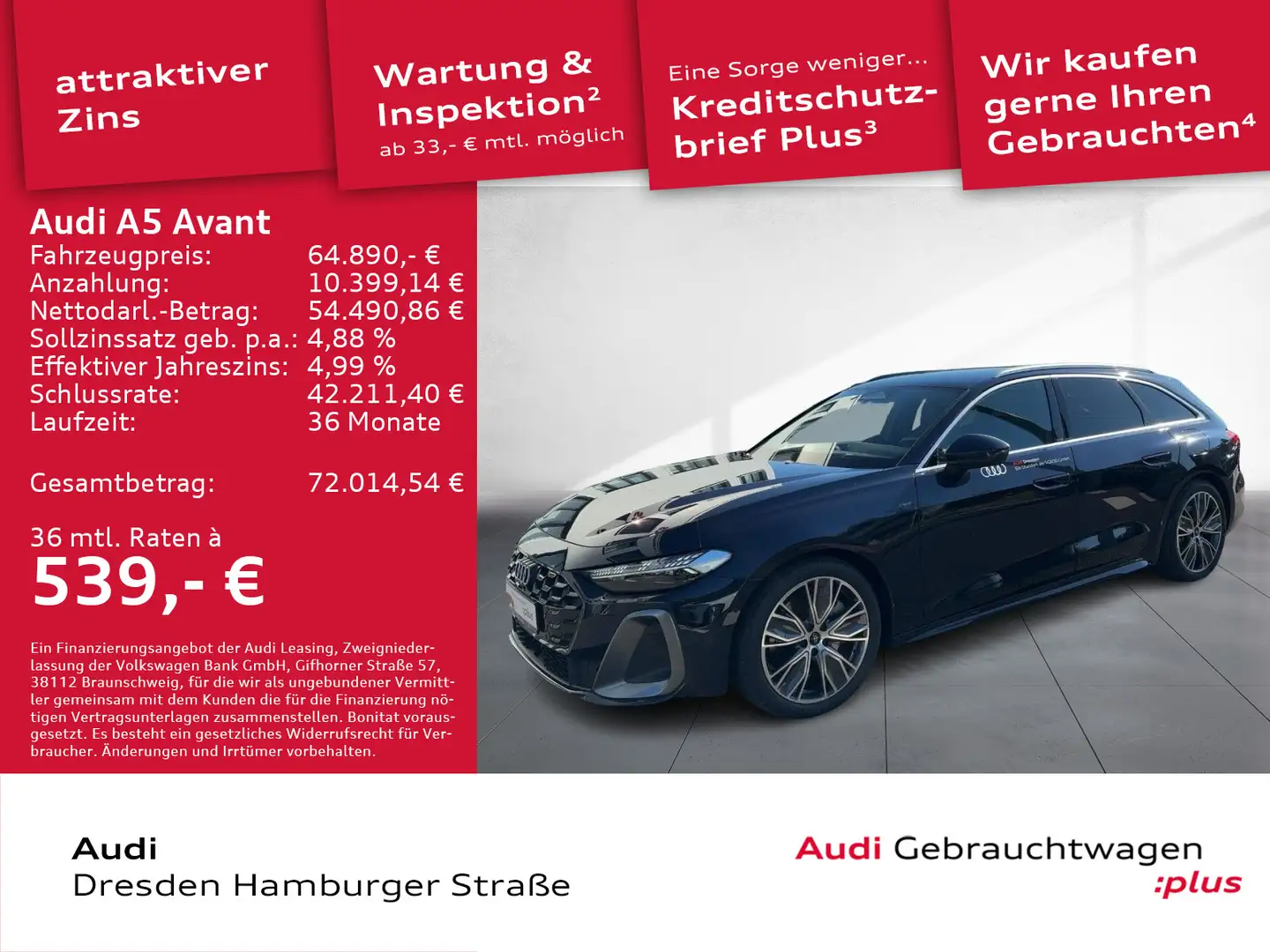 Audi A5 e-hybrid quattro 220 kW S tronic Blau - 1