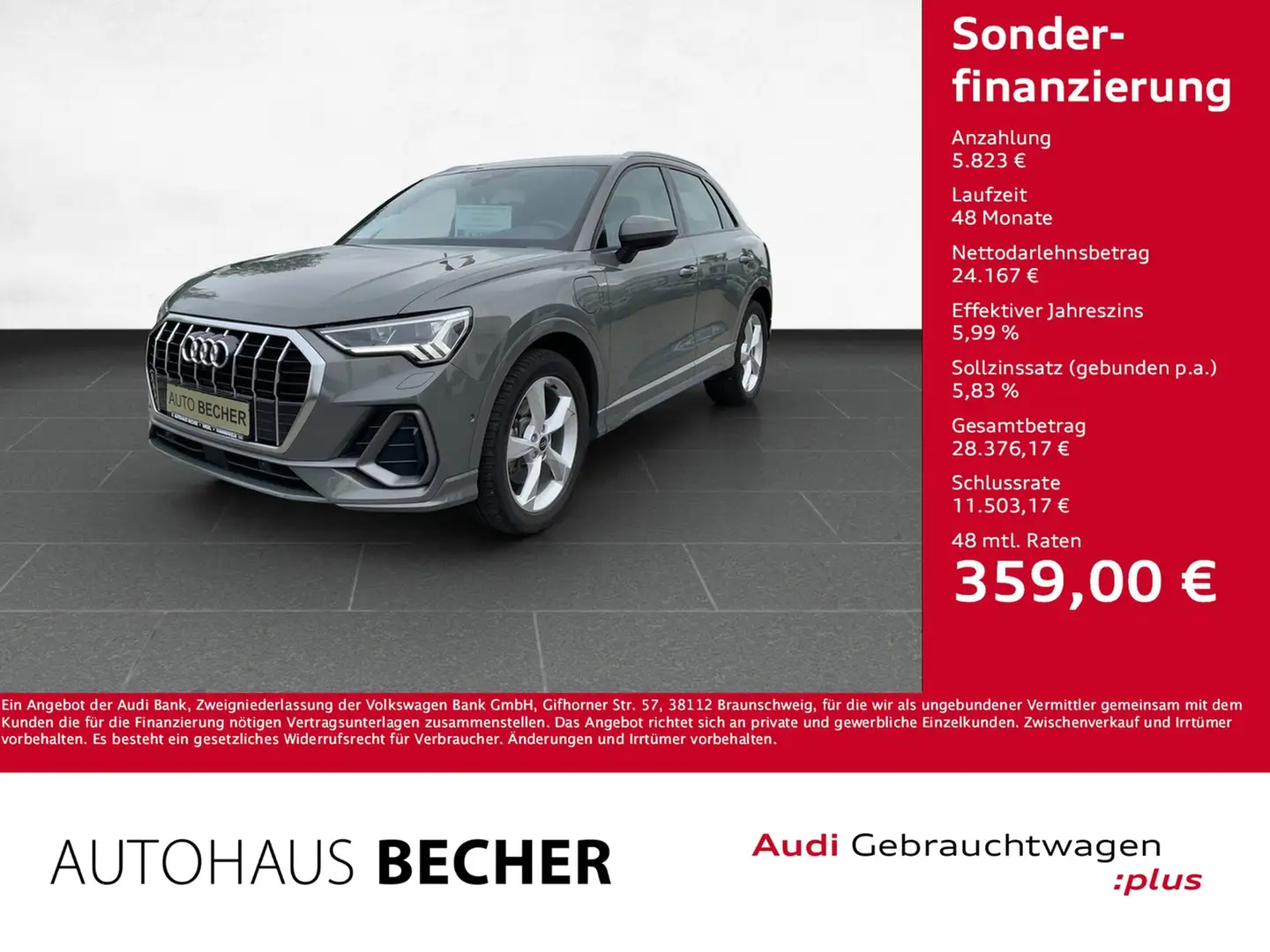Audi Q3 S line 45 TFSI e S tronic /AHK/Navi/LED/Klima Grigio - 1