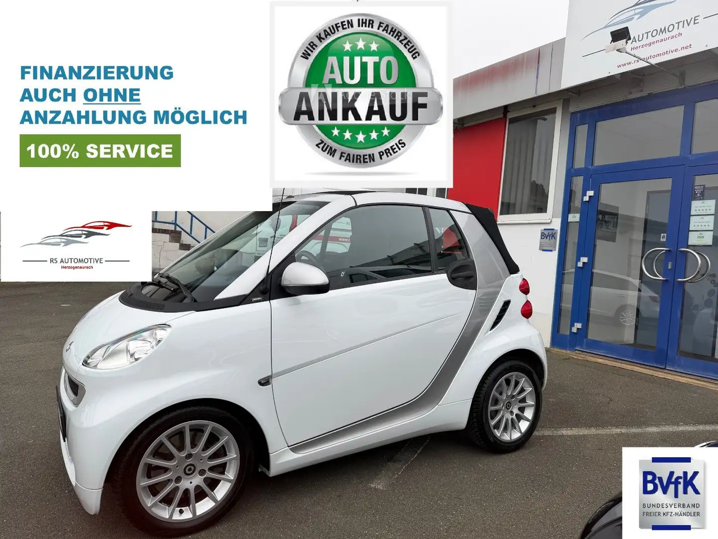 smart forTwo Cabrio Autom*EU5*Shzg*Klima*Allwetter*TOP Weiß - 1