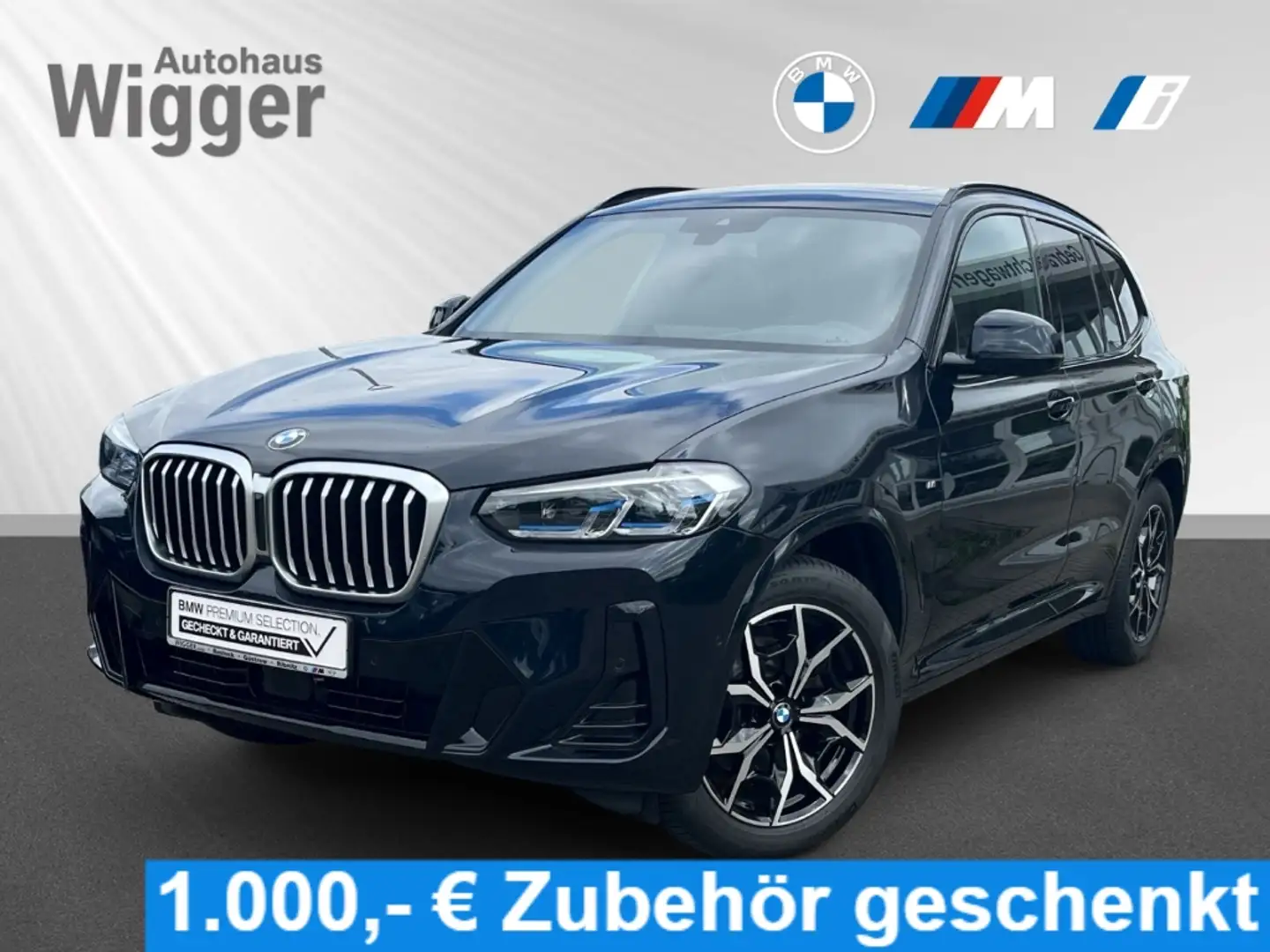 BMW X3 20d M Sport/Laser/HUD/AHK/Panodach/Navi/Leder Schwarz - 1