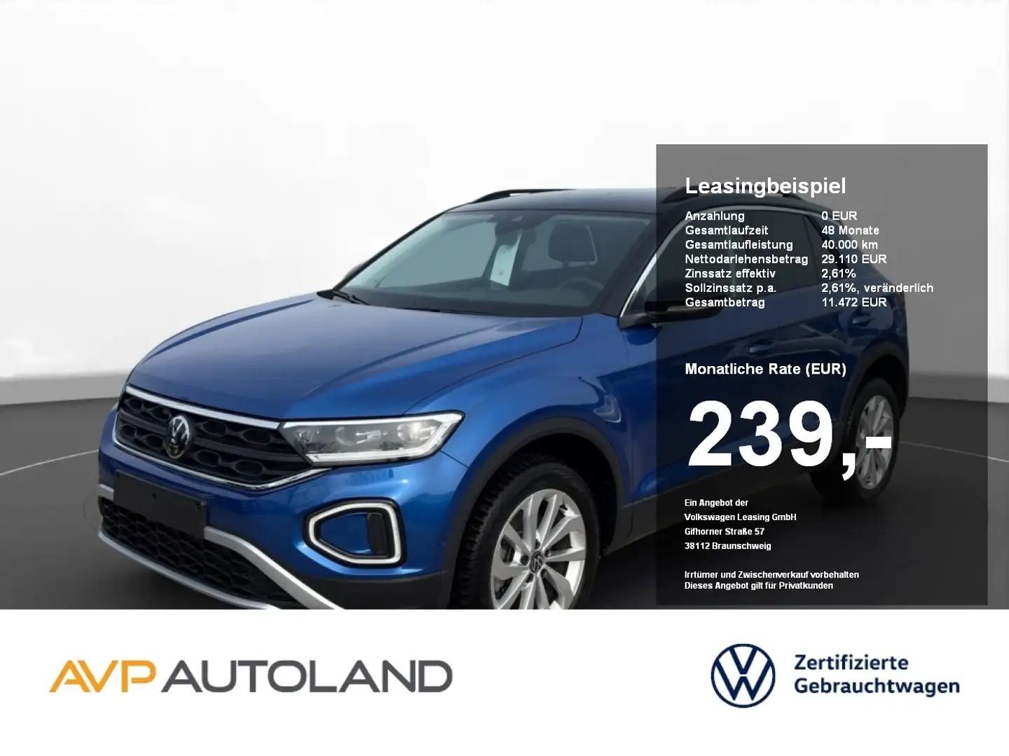Volkswagen T-Roc 2.0 TDI DSG Life | AHK | NAVI | ACC | LED Blu/Azzurro - 1