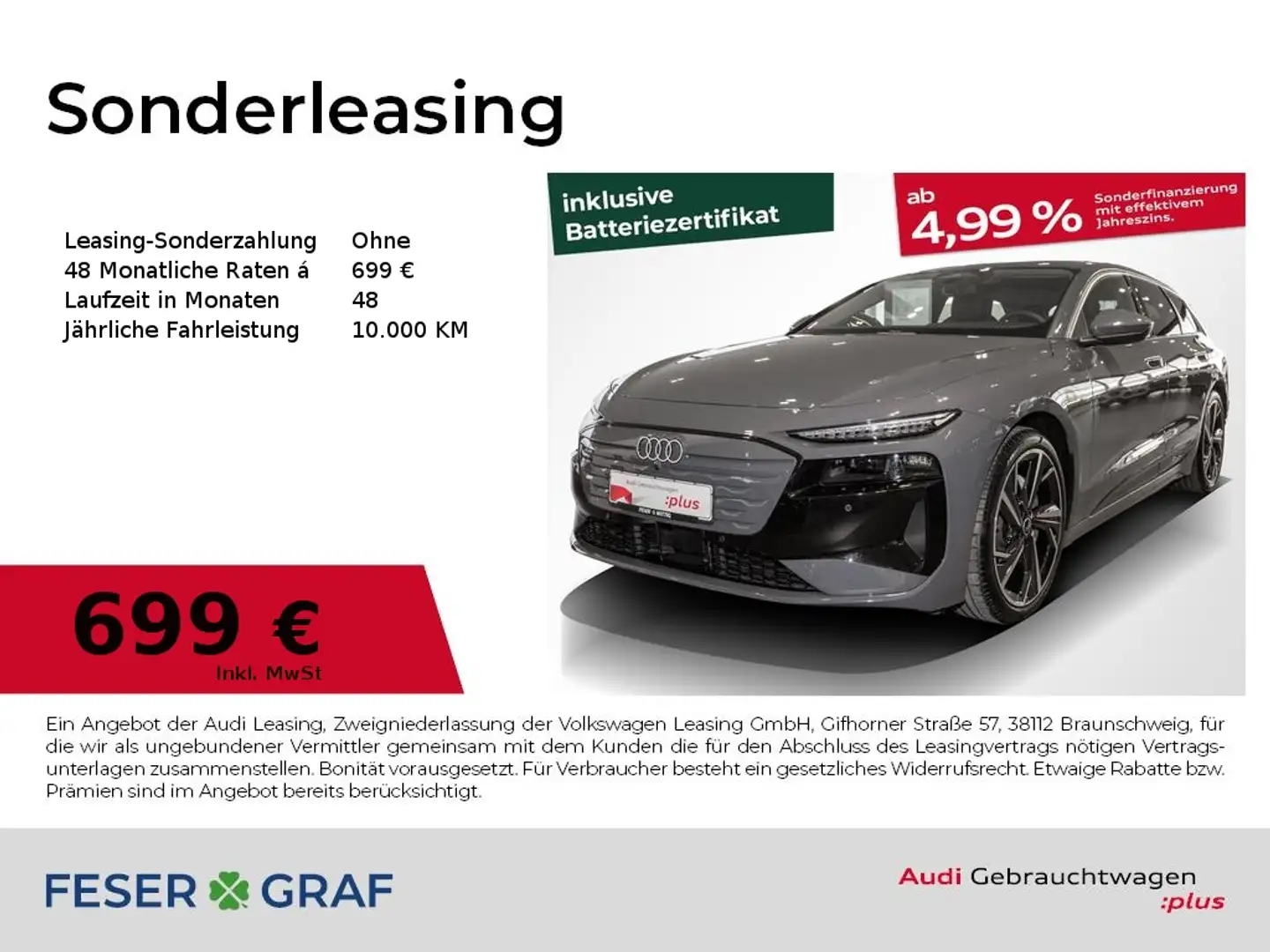Audi A6 e-tron Avant performance,Matrix,AZV,Leder,21",Tech Grau - 1