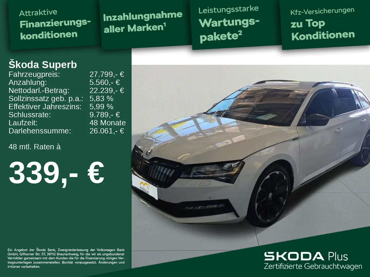 Skoda Superb Combi 1.4 TSI iV  Sportline*MATRIX*MEMORY Weiß - 1