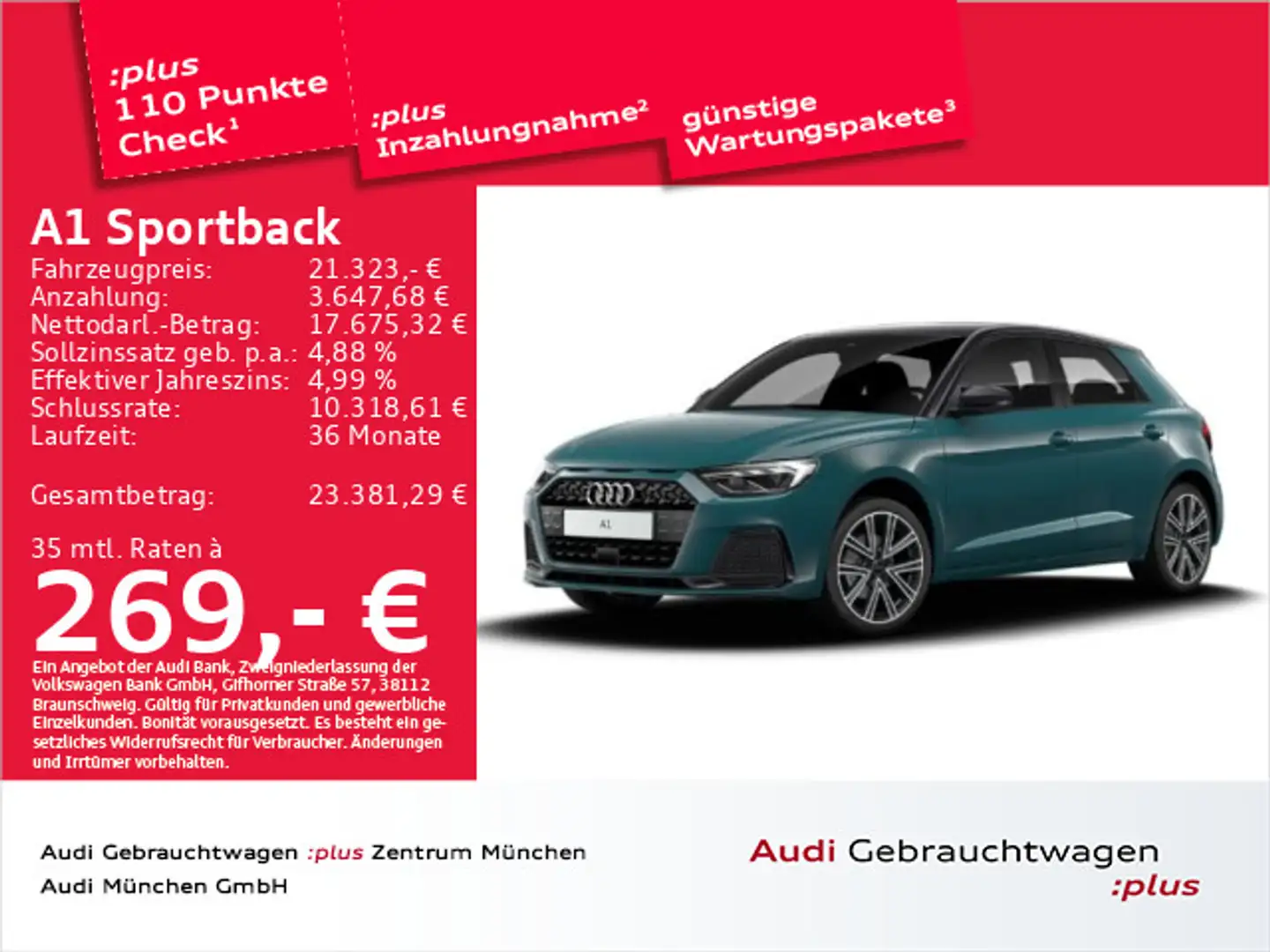 Audi A1 30 TFSI S tronic advanced Virtual/N Verde - 1