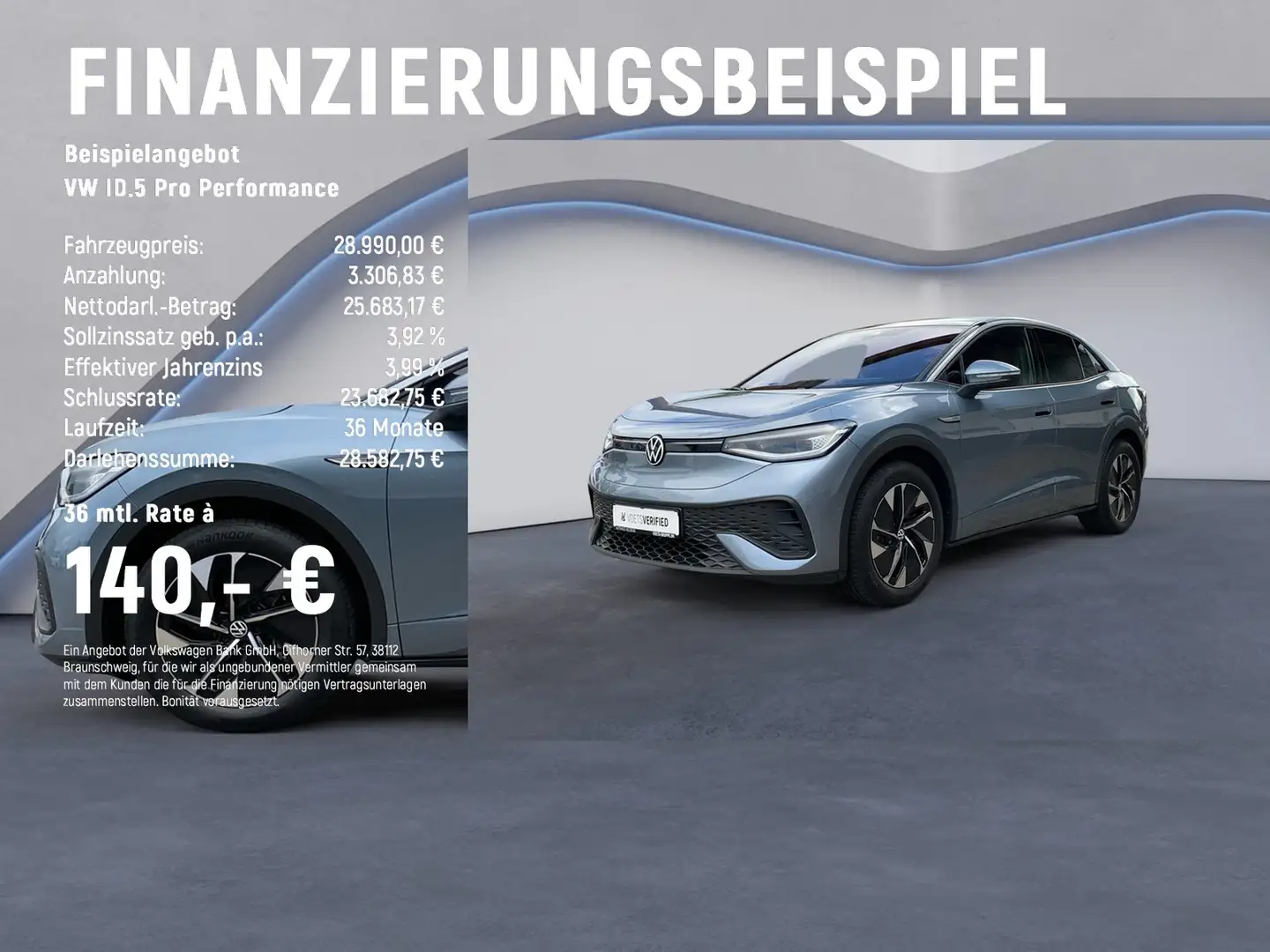 Volkswagen ID.5 Pro Performance AHK+NAVI+PANO Blauw - 2