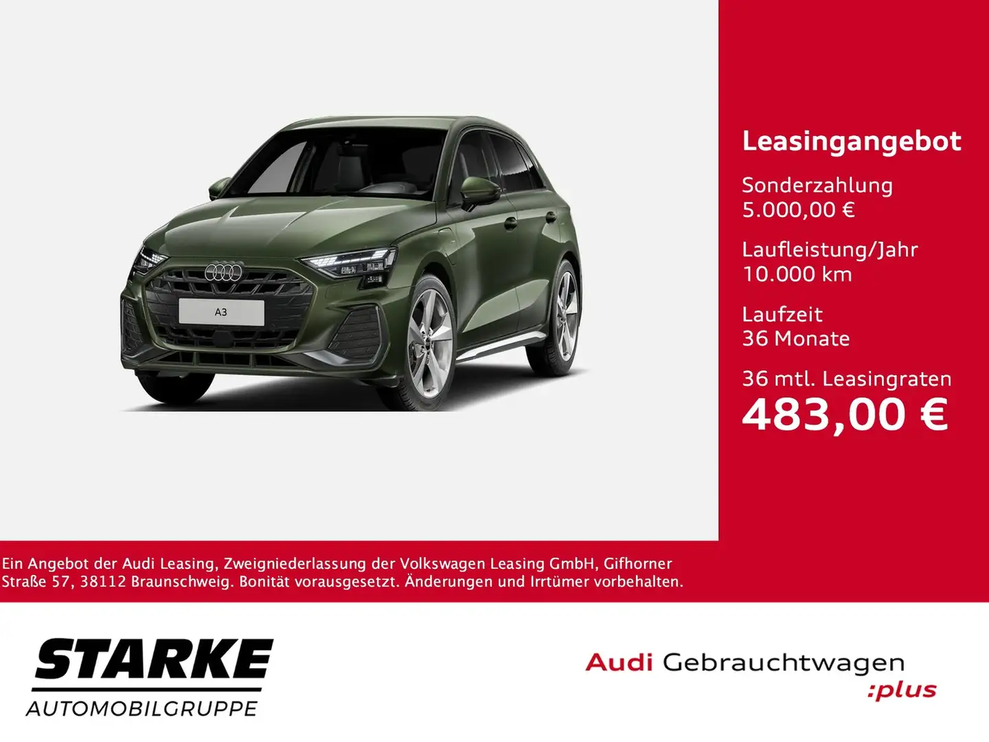 Audi A3 Sportback 40 TFSI e S tronic S line NaviPlus Ma... Grün - 1