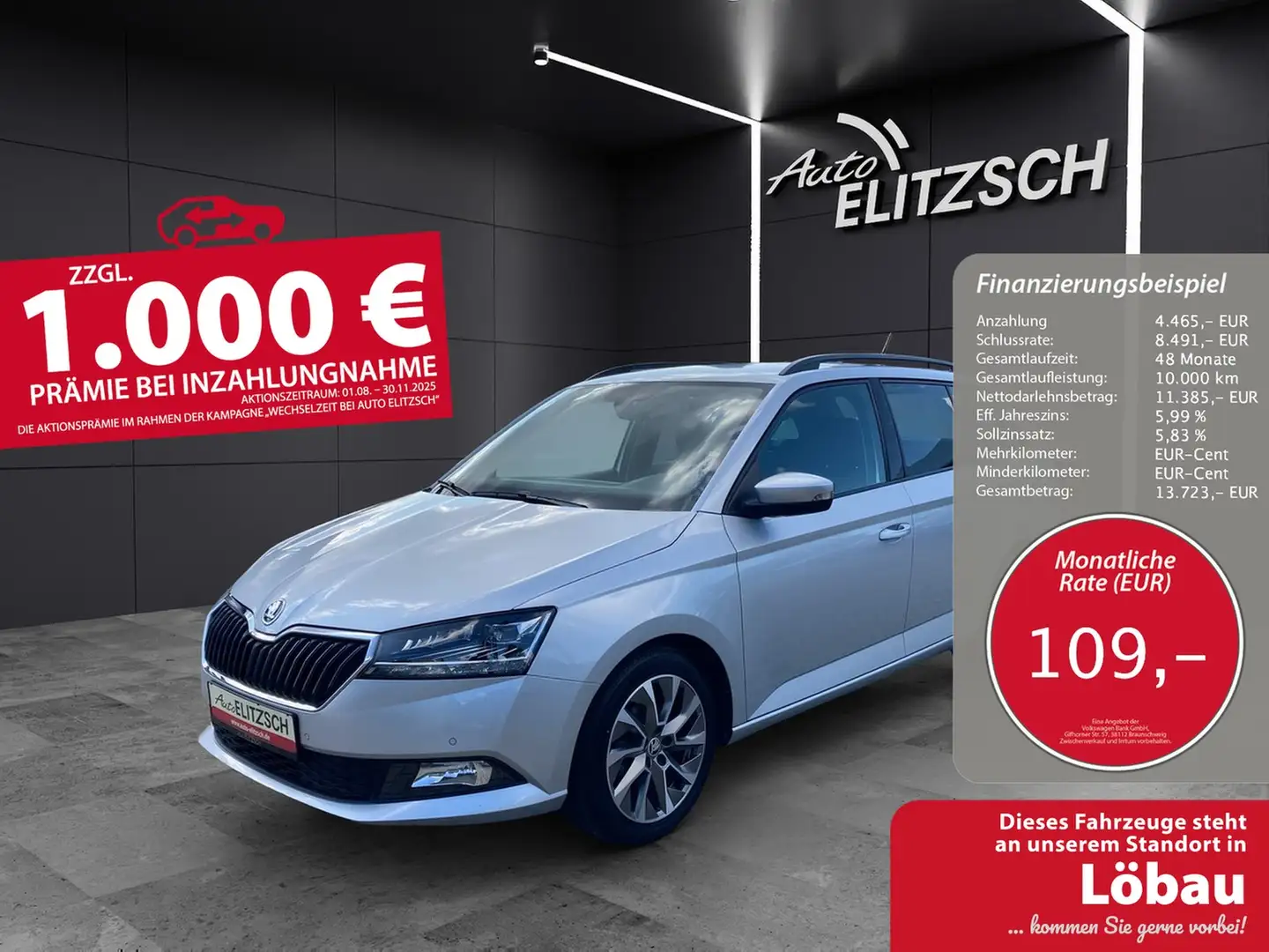 Skoda Fabia Combi TSI Clever Best-off LED Navi GRA PDC SH L... Silber - 1