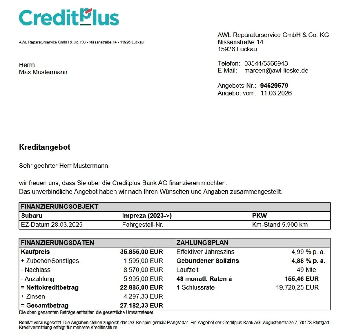 Subaru Impreza 2.0ie Automatik Allrad Dienstwagen Mitarbeiter Azul - 2