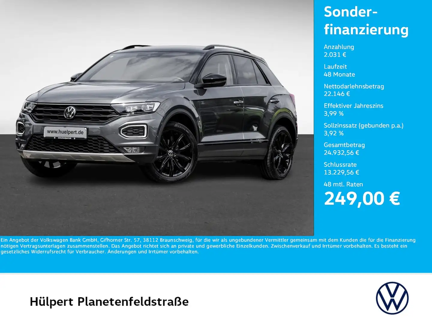 Volkswagen T-Roc 1.5 SPORT BLACKSTYLE AHK CAM ACC LM18 NAVI Grau - 1