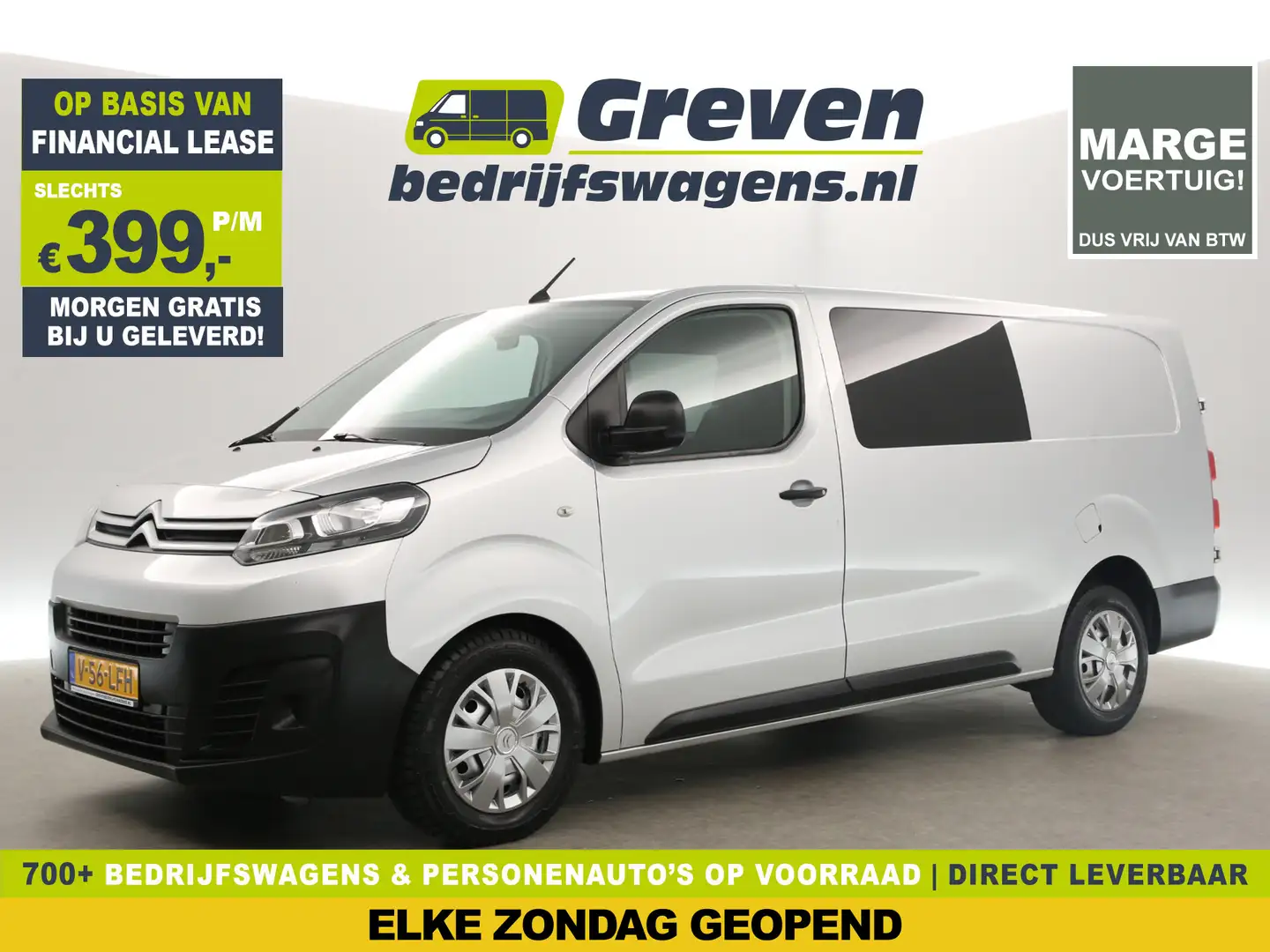 Citroen Jumpy 2.0 BlueHDI L3H1 | MARGE! | Dubbele Cabine | 5 Per Silber - 1