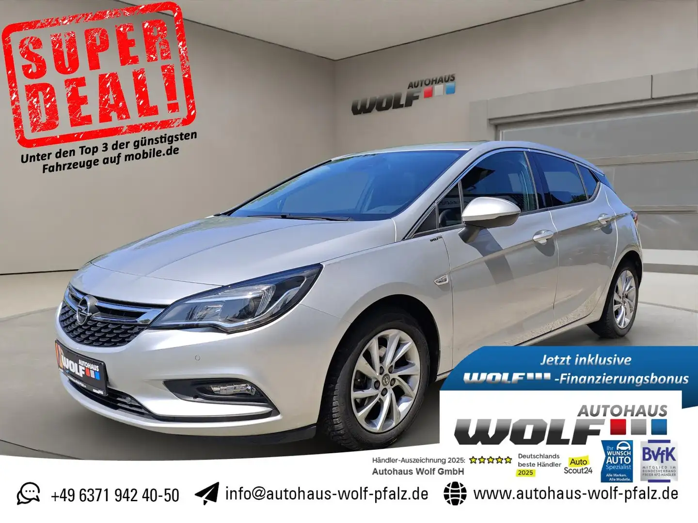 Opel Astra 1.4 SIDI Turbo Innovation VZE~Rear View~Navi~GRA~P Silber - 1