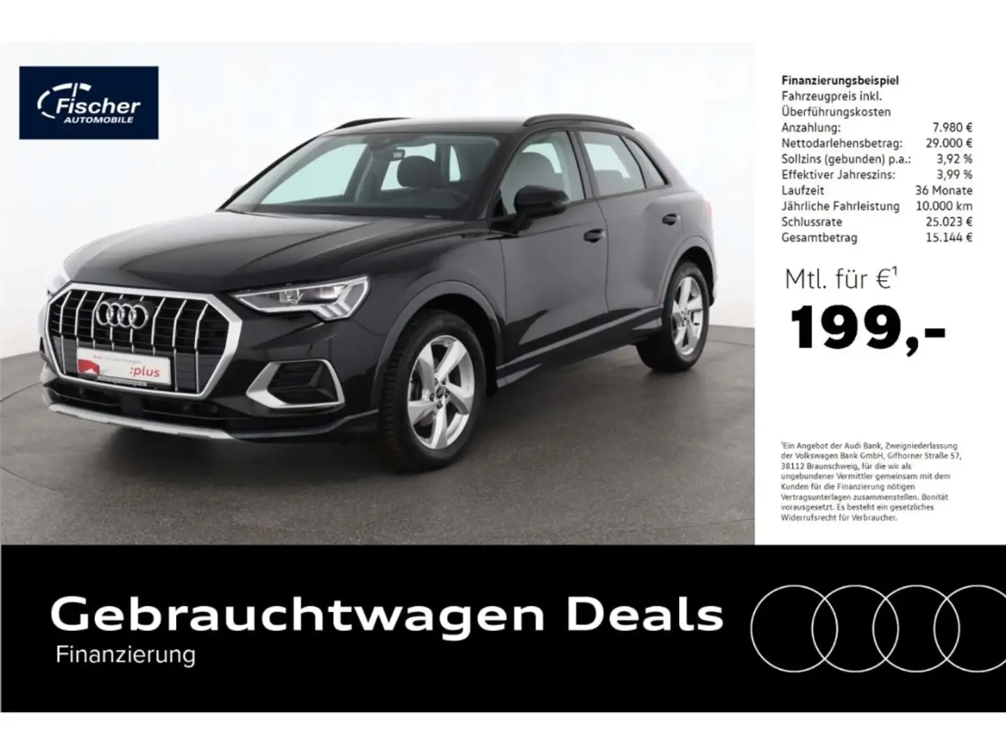 Audi Q3 35 TDI advanced S-Tronic NAV/LED/Virt./SH/RFK Schwarz - 1