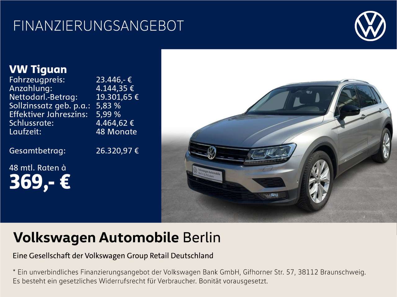 Volkswagen Tiguan 2020 — 1.5 TSI DSG IQ.DRIVE Navi LED SHZ ACC