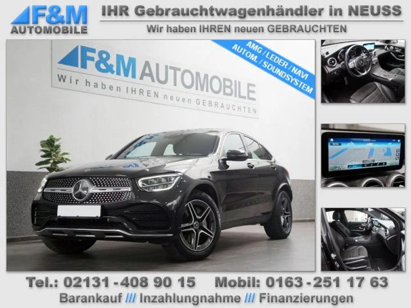 Mercedes-Benz GLC 220 d 4MATIC Coupé Autom. AMG Leder Navi AHK siva - 1
