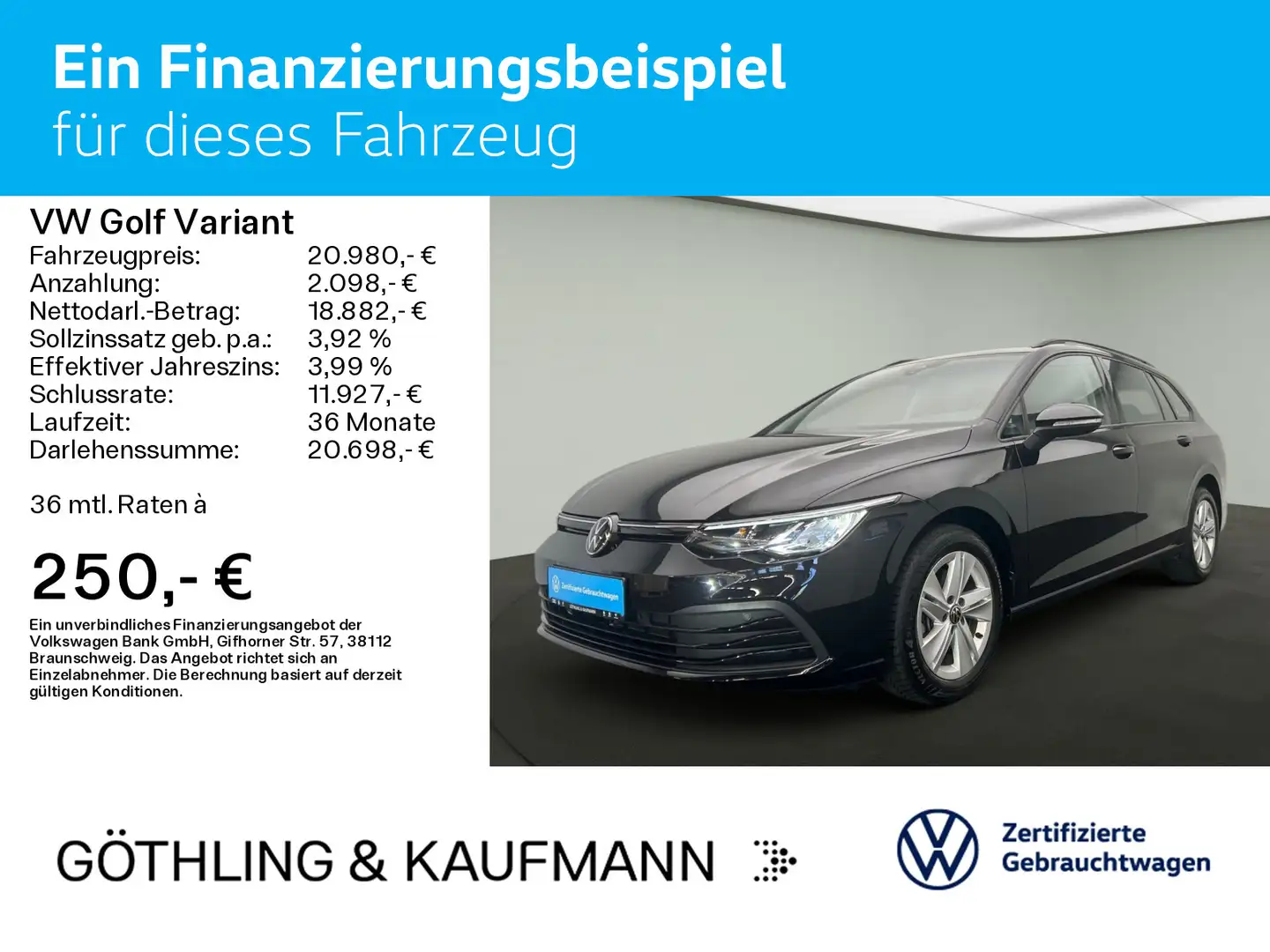 Volkswagen Golf Variant Life 2.0 TDI 85kW*NAVI*SHZ*ACC*APP* Noir - 2