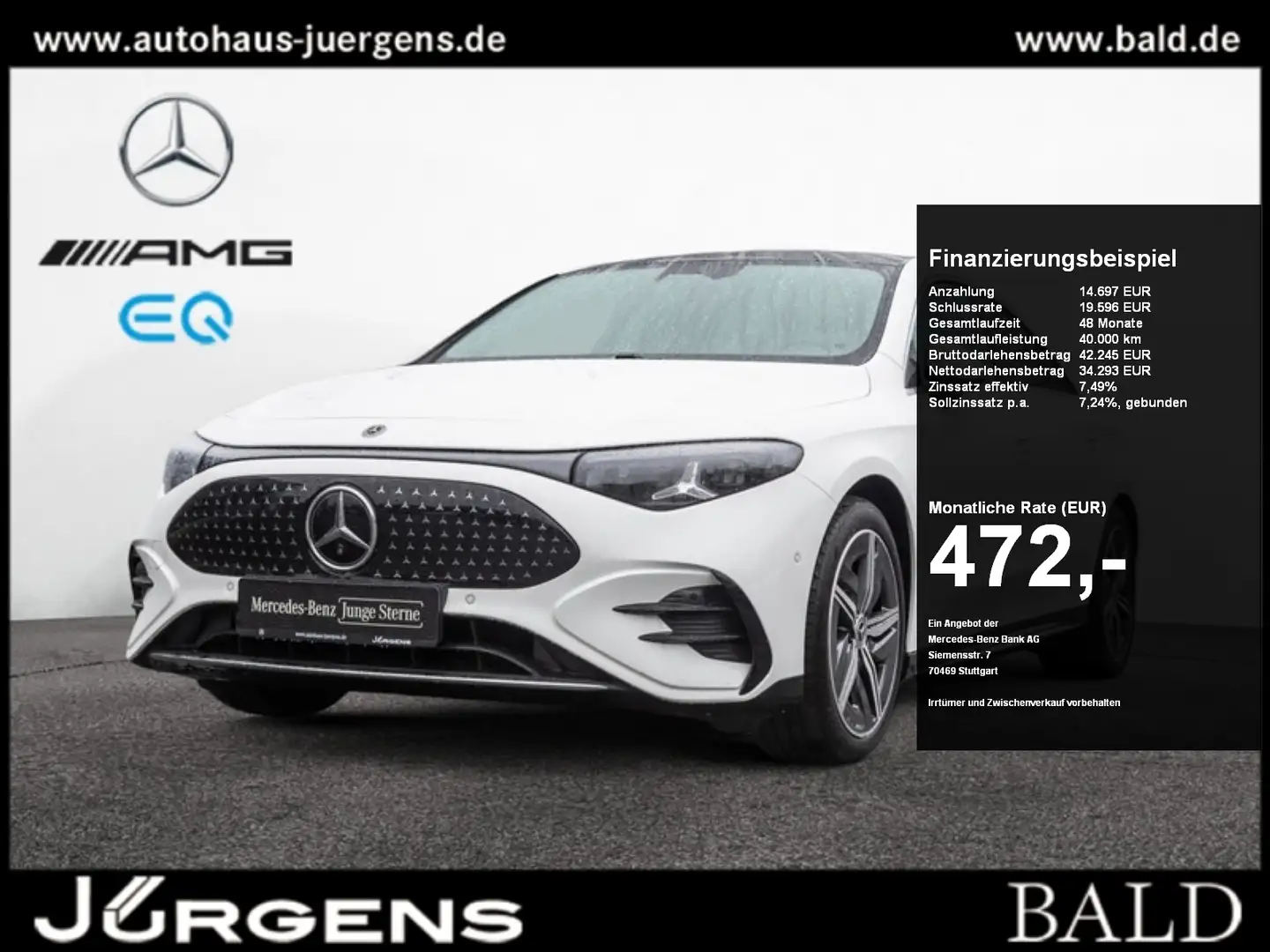 Mercedes-Benz CLA 350 4M AMG-Sport/Multibeam/360/AHK/Distr/18" Weiß - 1