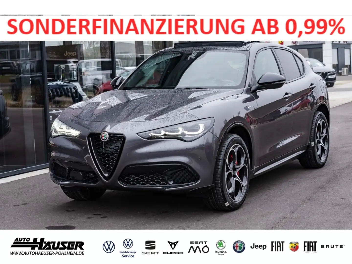 Alfa Romeo Stelvio Veloce 2.0 Turbo AT8 Q4 MY24 PANORAMA EL. HECKKL. Grey - 1