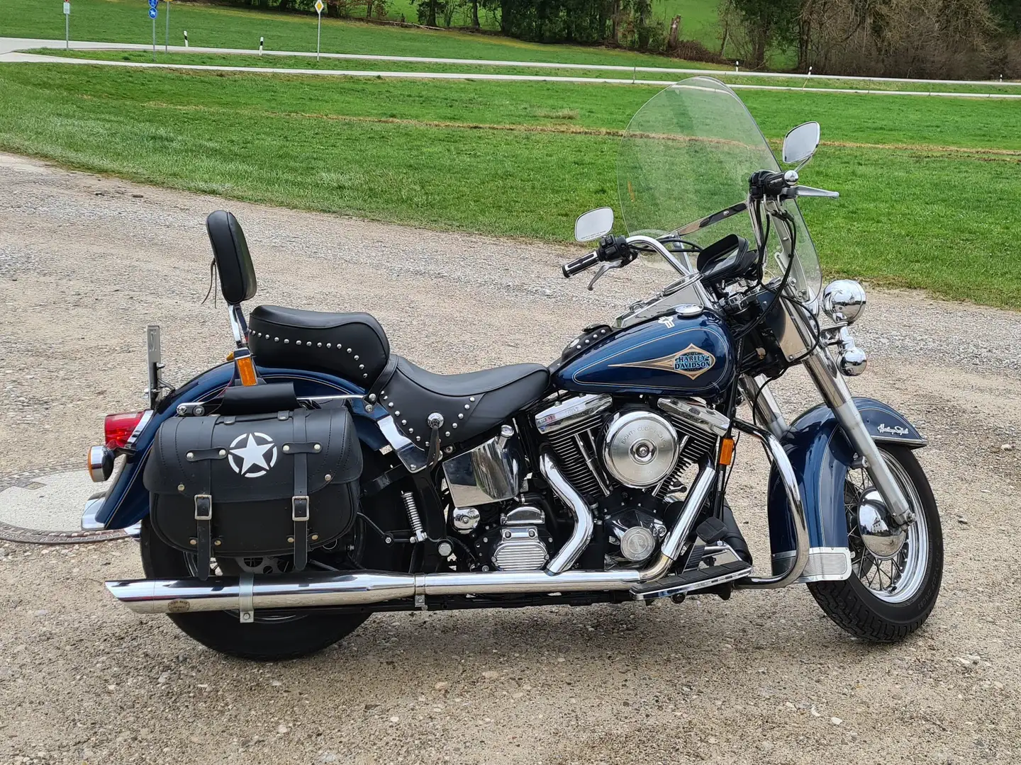 Harley-Davidson Heritage Softail 98-er Evo Bleu - 1