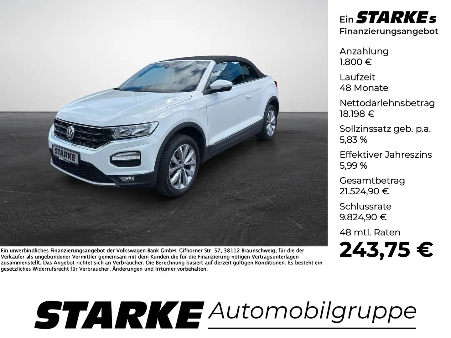 Volkswagen T-Roc Cabriolet 1.0 TSI Style Wit - 1