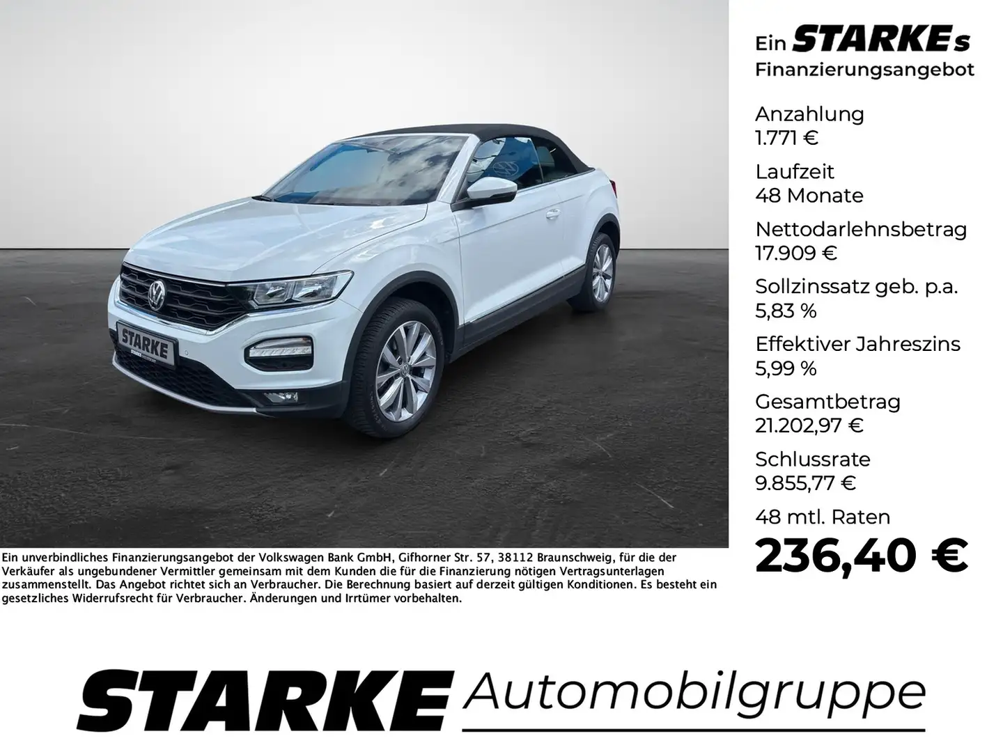 Volkswagen T-Roc Cabriolet 1.0 TSI Style Blanc - 1