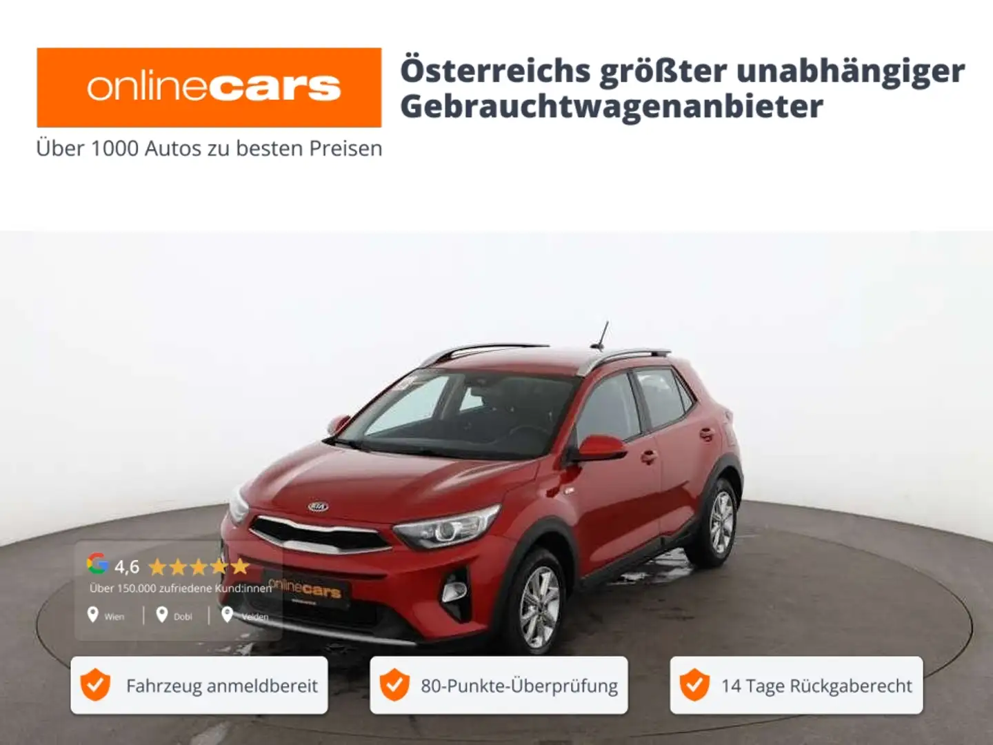 Kia Stonic 1.25 MPI Silber R-CAM SITZHZG KLIMA PDC Rot - 1