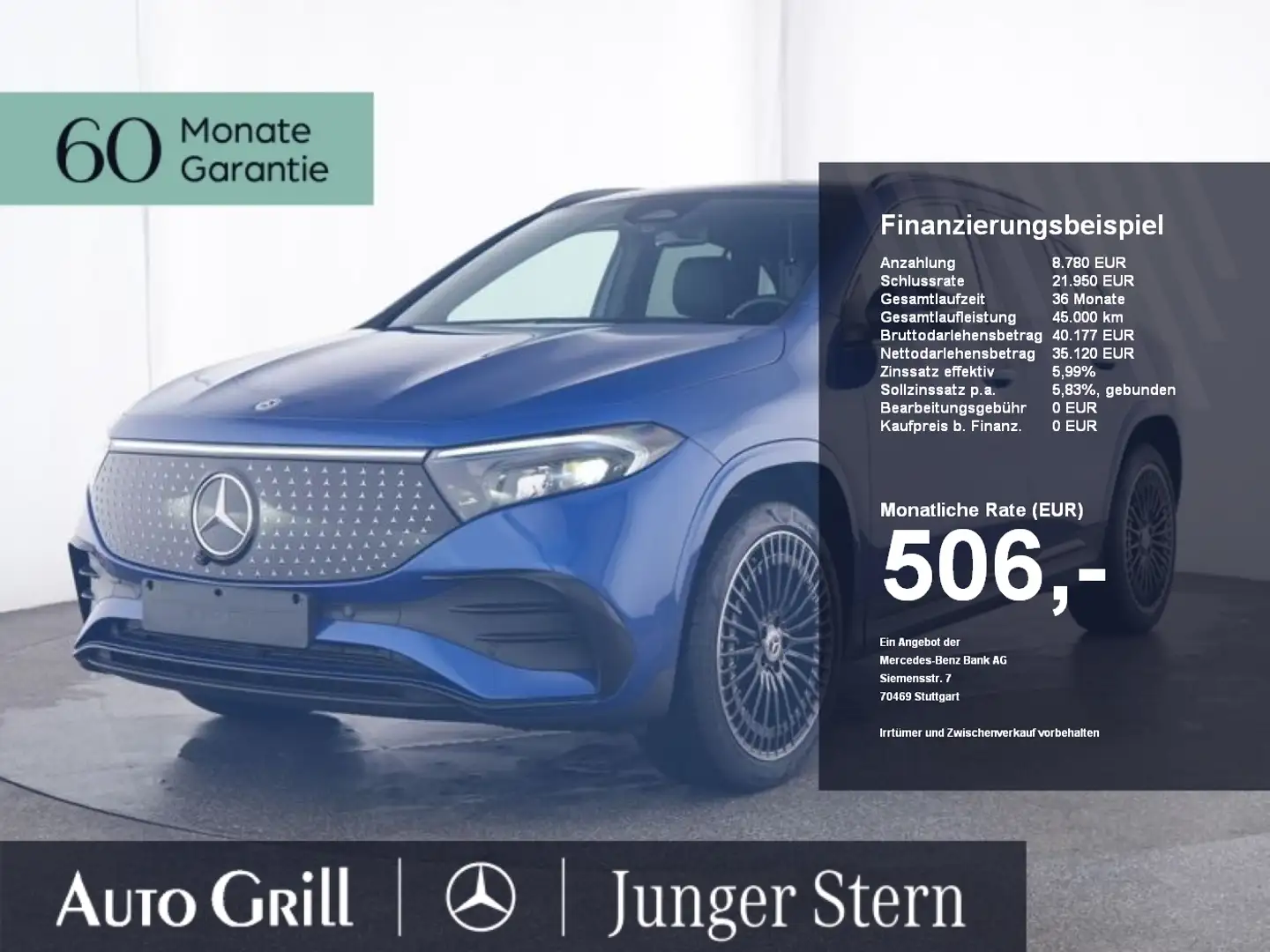 Mercedes-Benz EQA 350 4M AMG Night AHK 360 20 Zoll DistronicOD Blau - 1