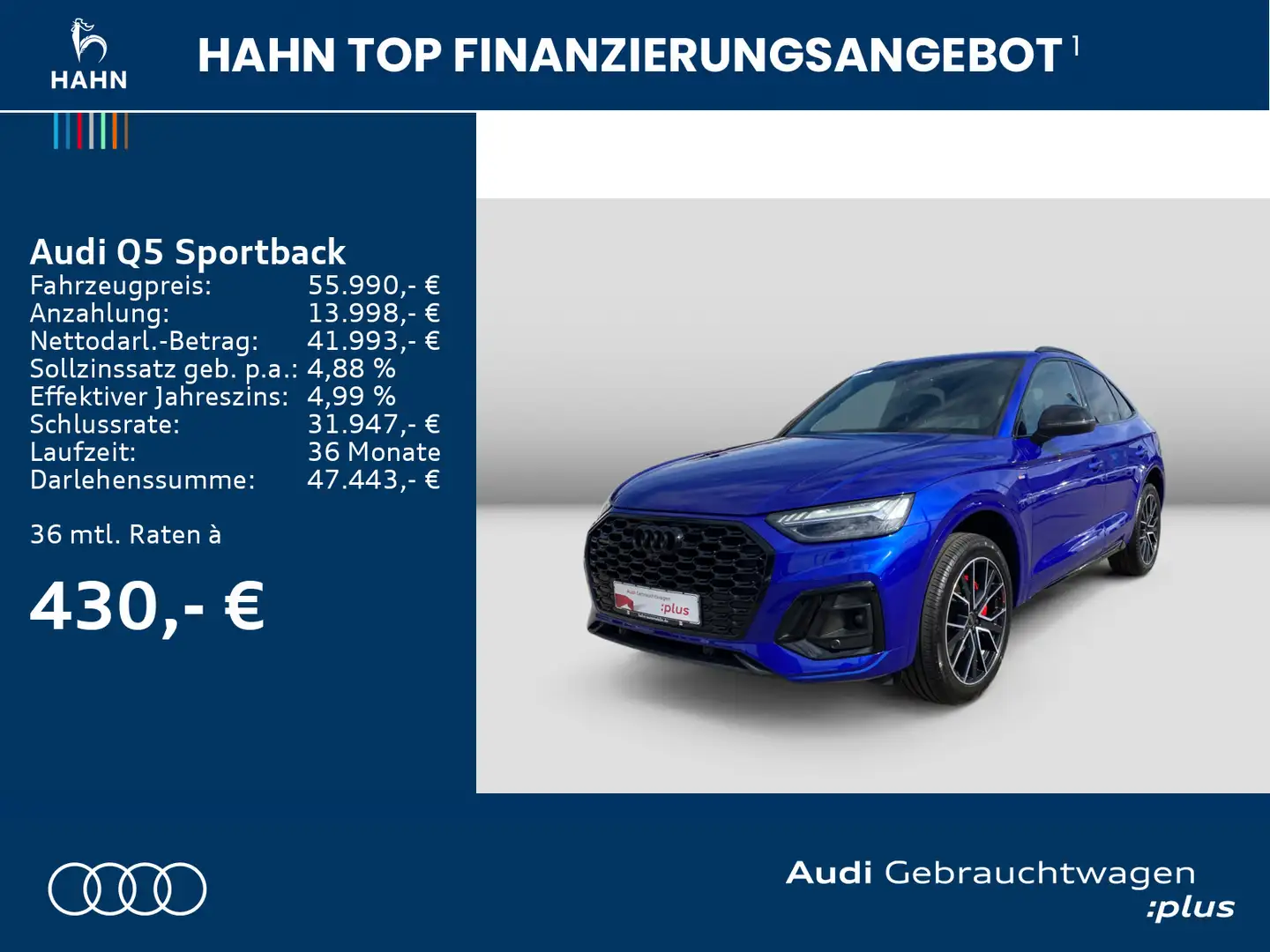 Audi Q5 40TDI qua S-line S-trc Matrix HUD A Blau - 2
