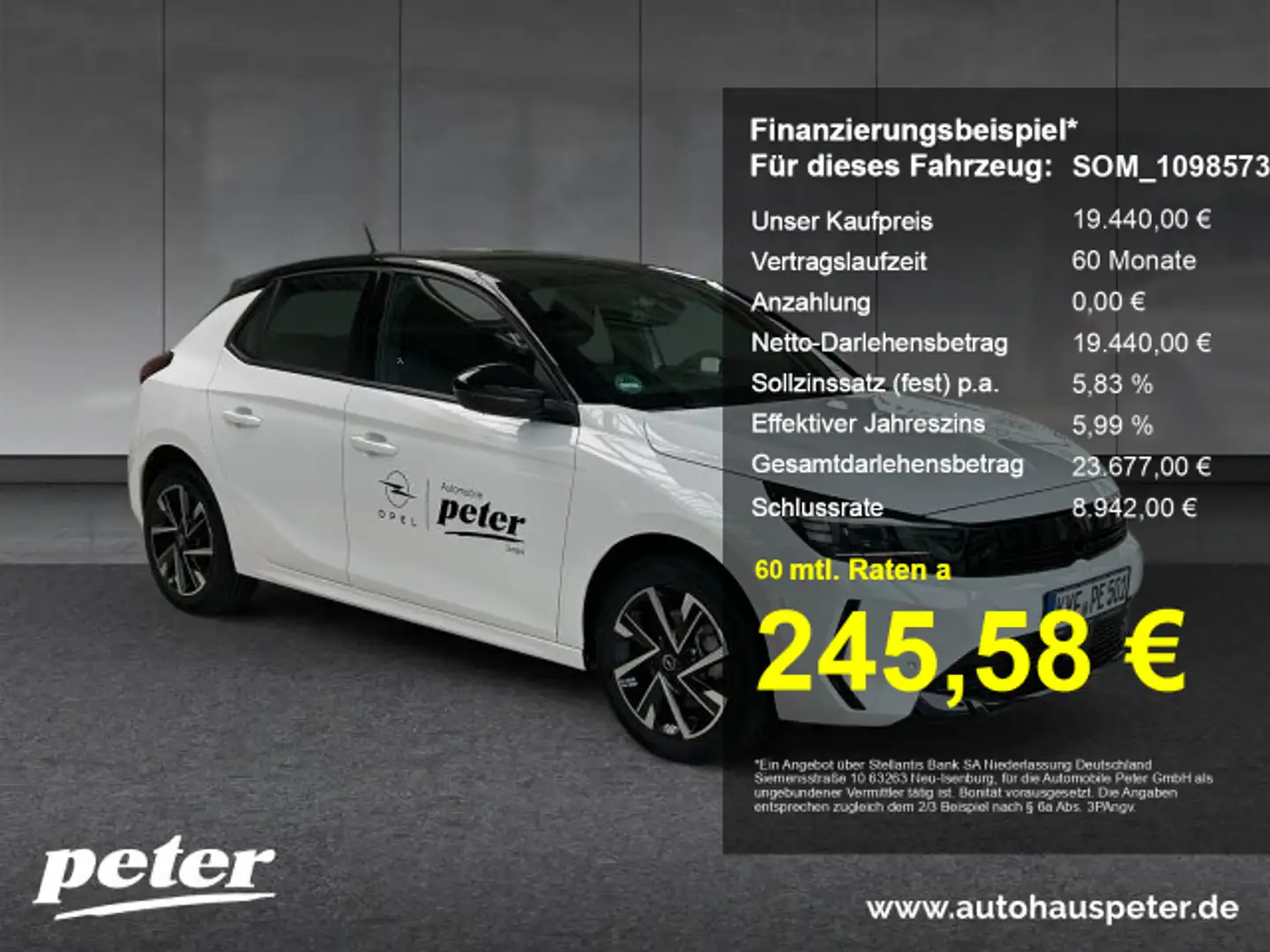 Opel Corsa Opel Corsa F 1.2 GS Klimaautomatik LED EPH SH (Mie Blanc - 1