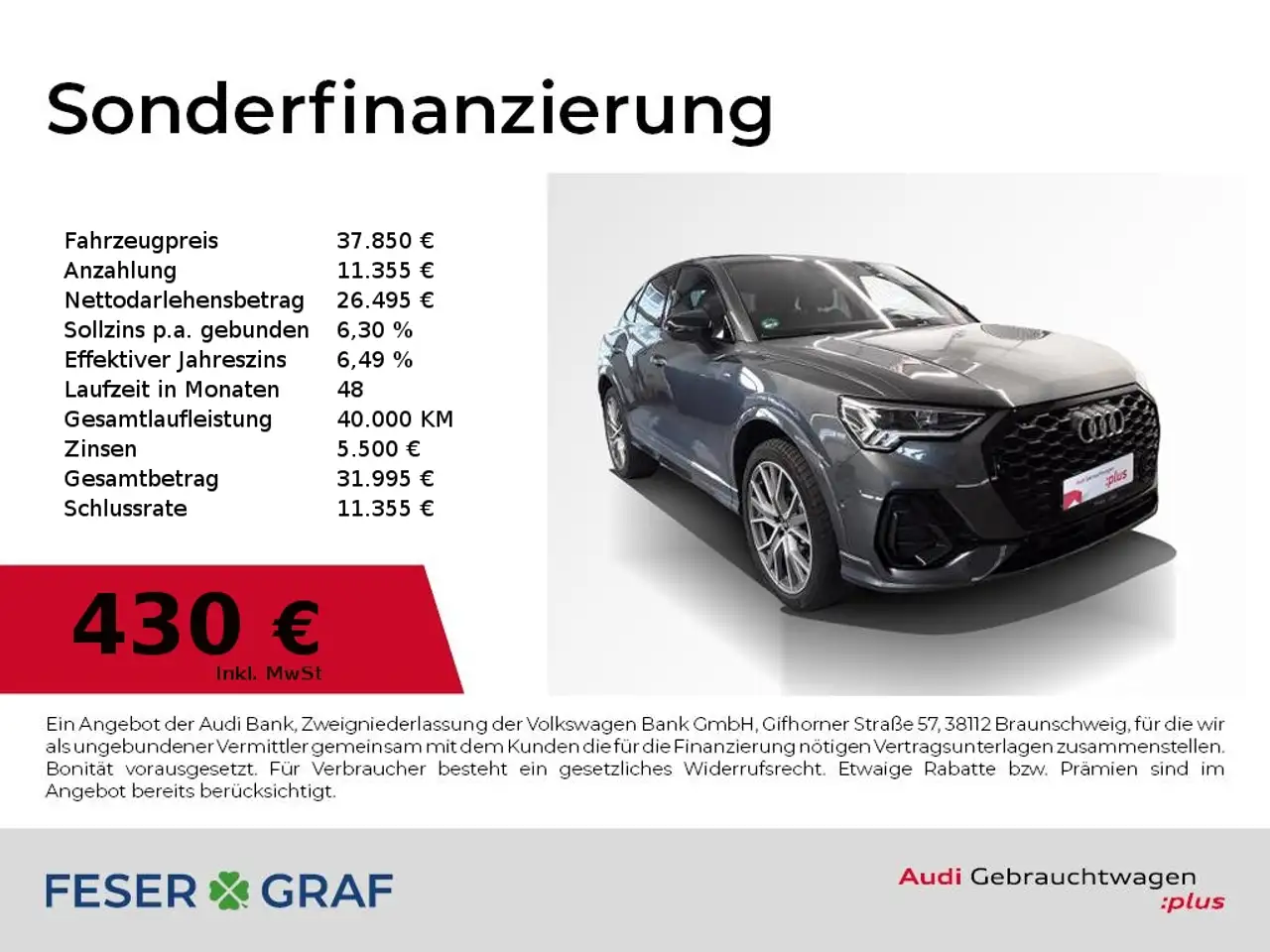 Audi Q3 Sportback TFSIe S Line Int LED,Navi,SONOS,Kameras,