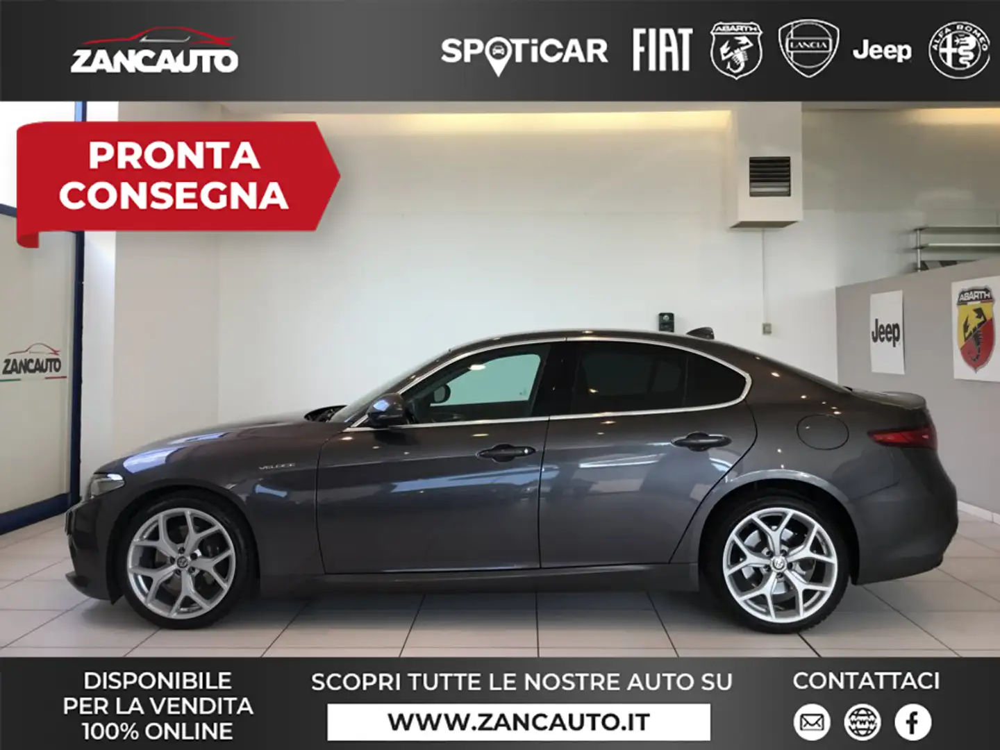 Alfa Romeo Giulia 2.2 Turbodiesel 210 CV AT8 AWD Q4 Veloce Grigio - 1