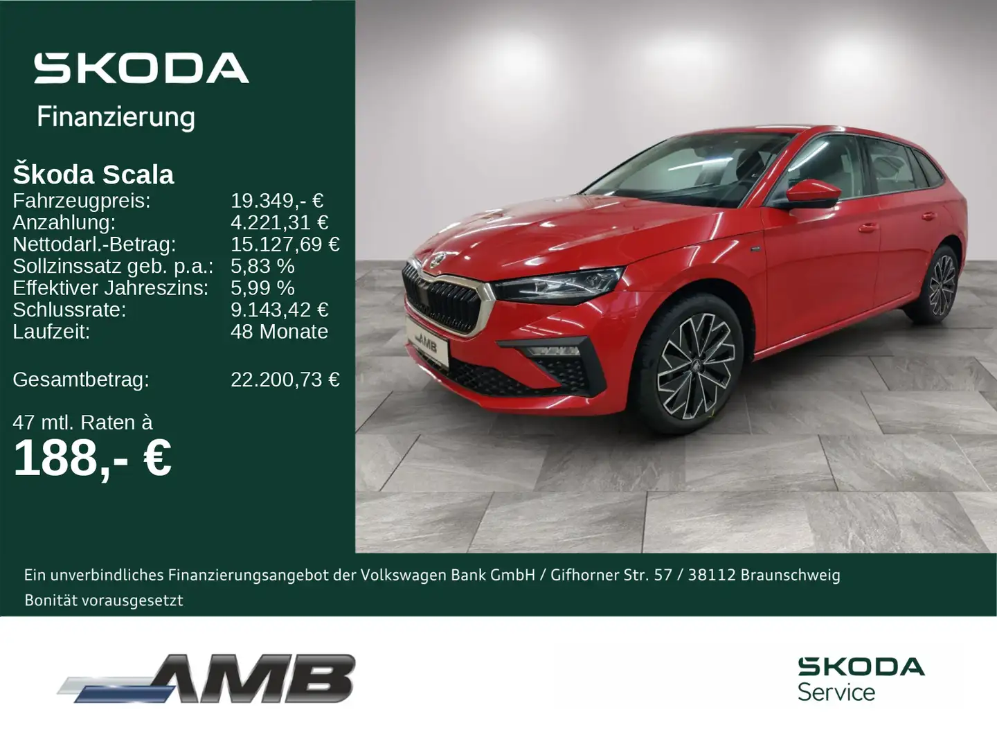 Skoda Scala Tour 1.0 TSI Matrix-LED/Sitzhzg/RFKamera Rot - 1