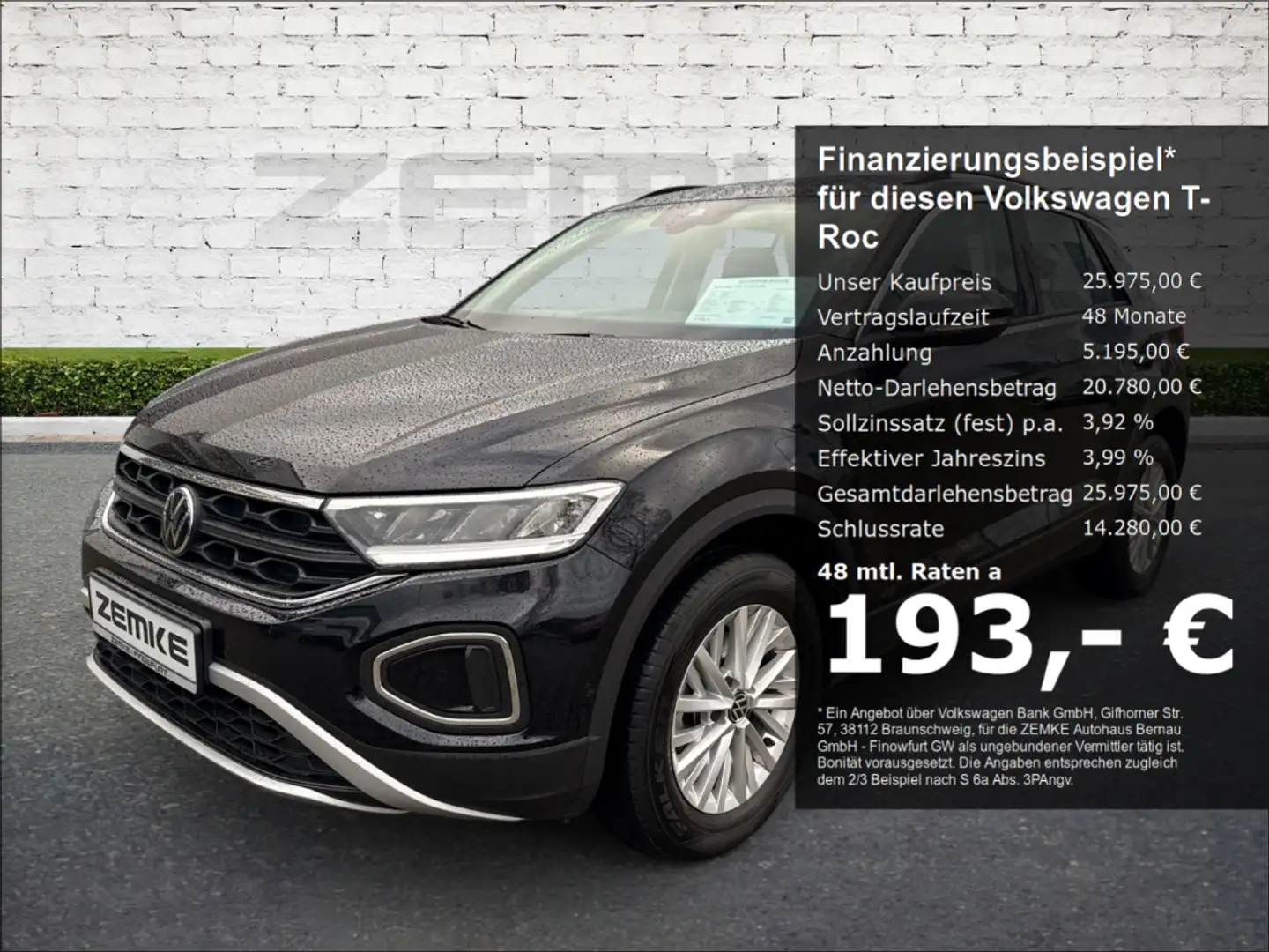 Volkswagen T-Roc 1.0 TSI 3,99% Life StandHZG Navi digitales Cockpit Zwart - 1