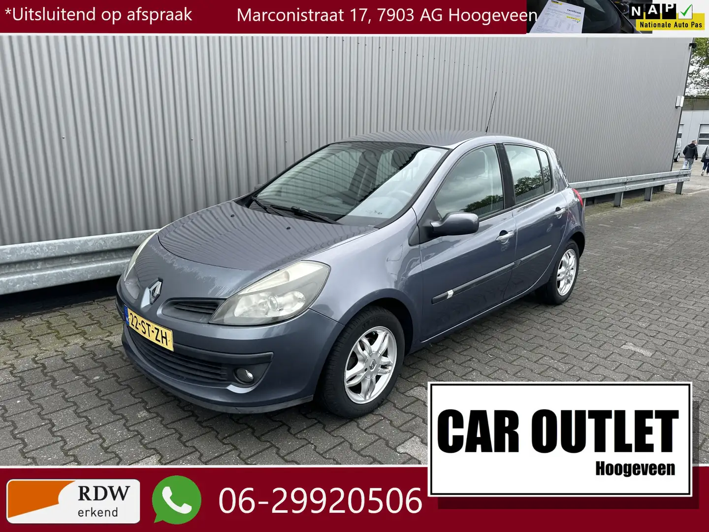 Renault Clio 1.6-16V Dynamique Luxe 5-Drs, A/C, LM, Trekh, z.g. Blauw - 1