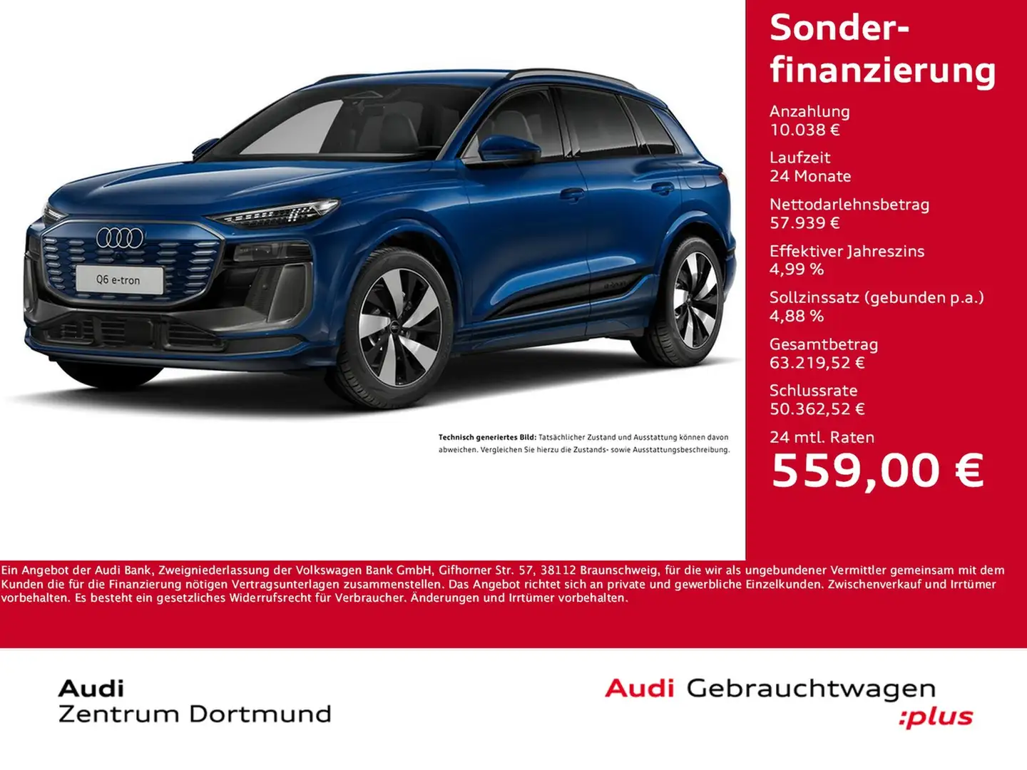 Audi Q6 e-tron quattro S LINE 360°CAM ACC LM20 MATRIXLED Albastru - 1