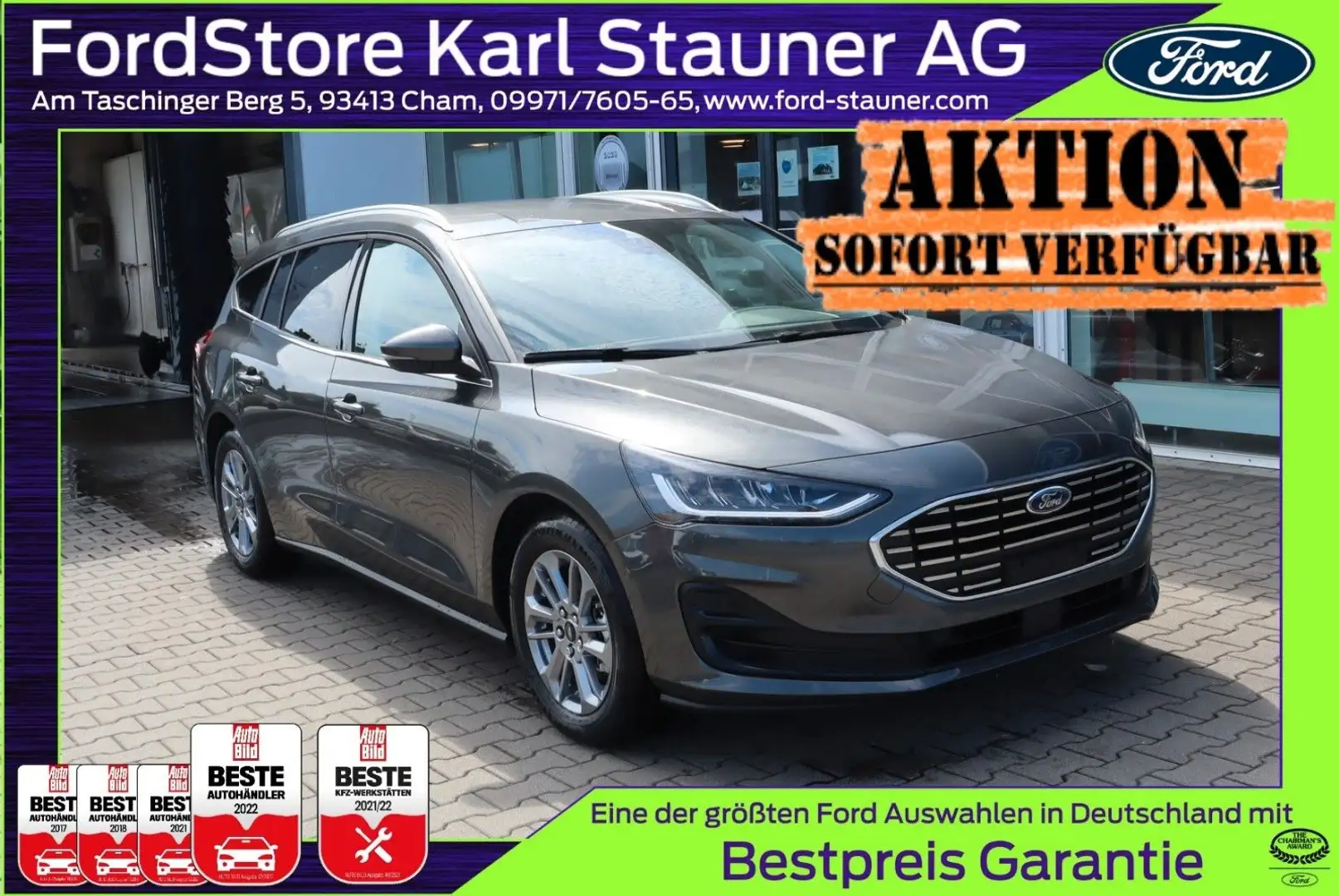 Ford Focus Titanium 1.5 DIESEL 4,99%FIN AUTOMATIK AHK Grijs - 1