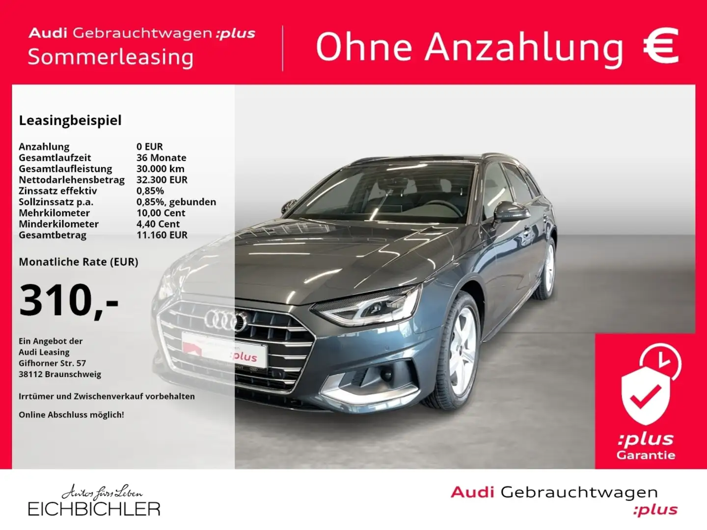 Audi A4 Avant 35 TFSI S tronic Advanced FLA STH LED Grau - 1