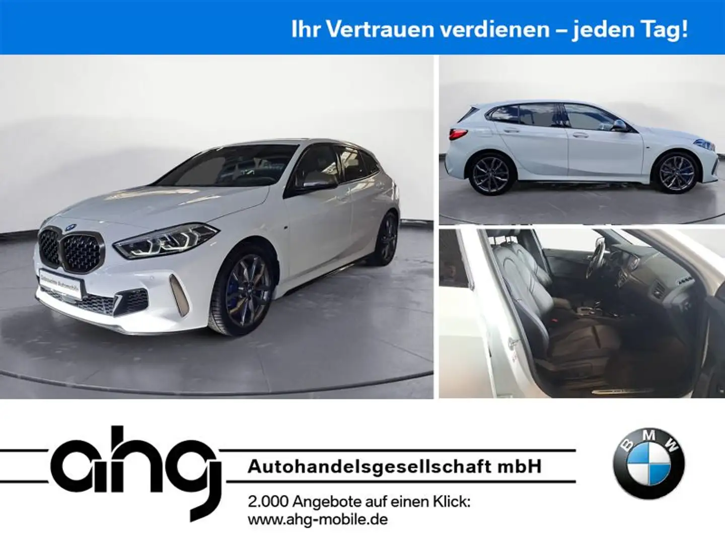 BMW 135 i xDrive Navi Head-Up Harman/Kardon Leder Blanc - 1